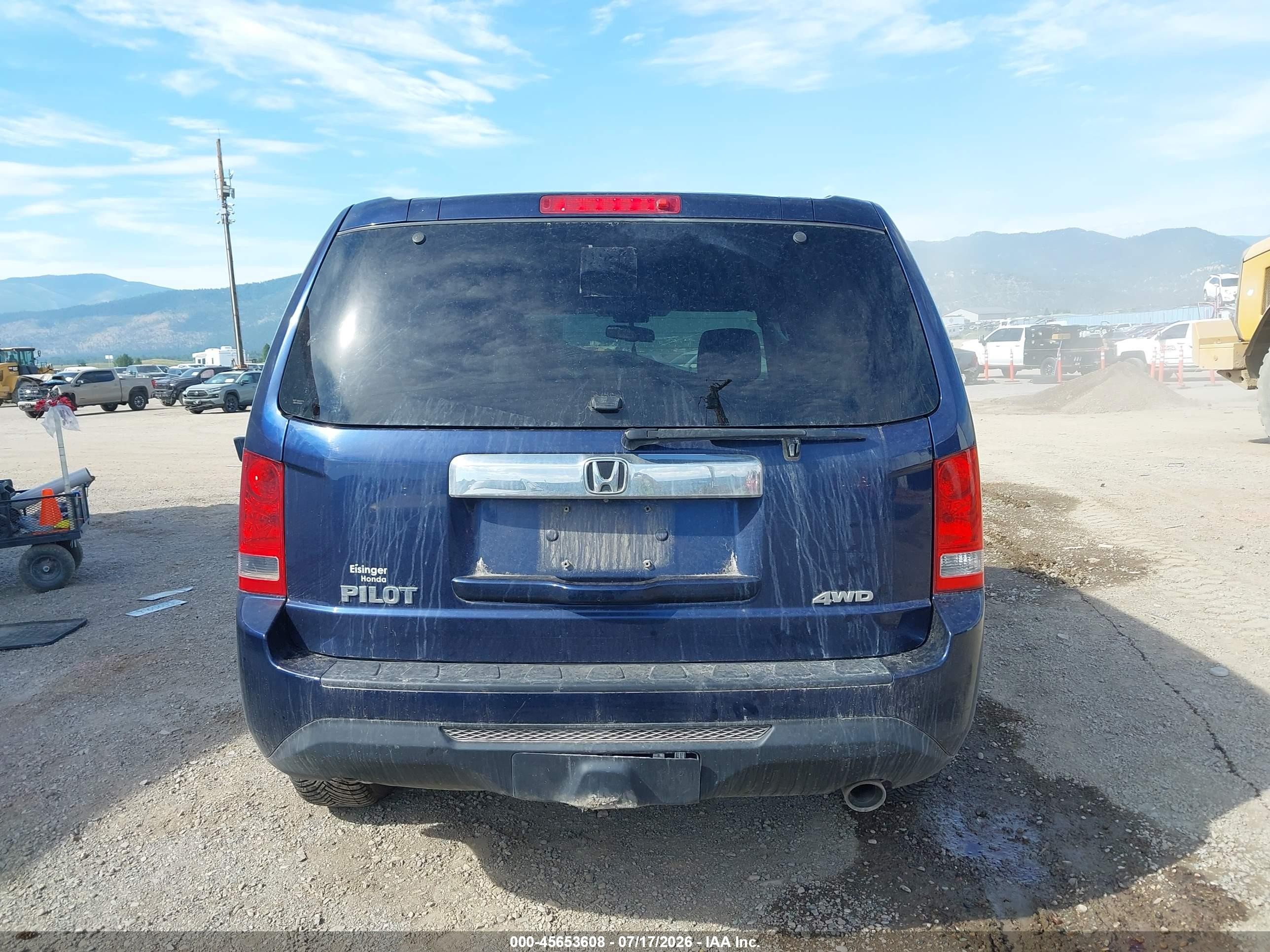2013 Honda Pilot Ex-l Blue vin: 5FNYF4H58DB055456