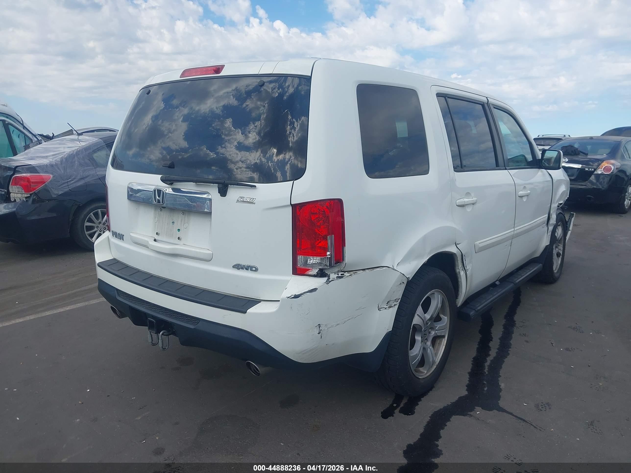 2014 Honda Pilot Ex-l White vin: 5FNYF4H58EB036911