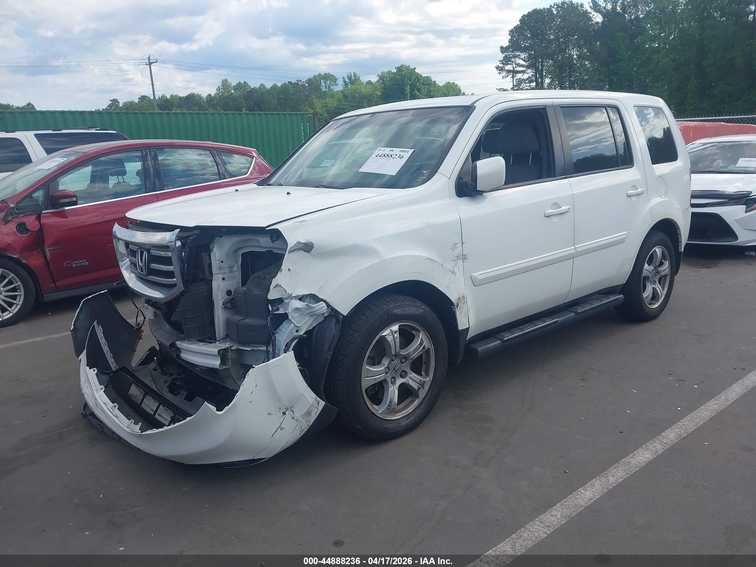 2014 Honda Pilot Ex-l White vin: 5FNYF4H58EB036911
