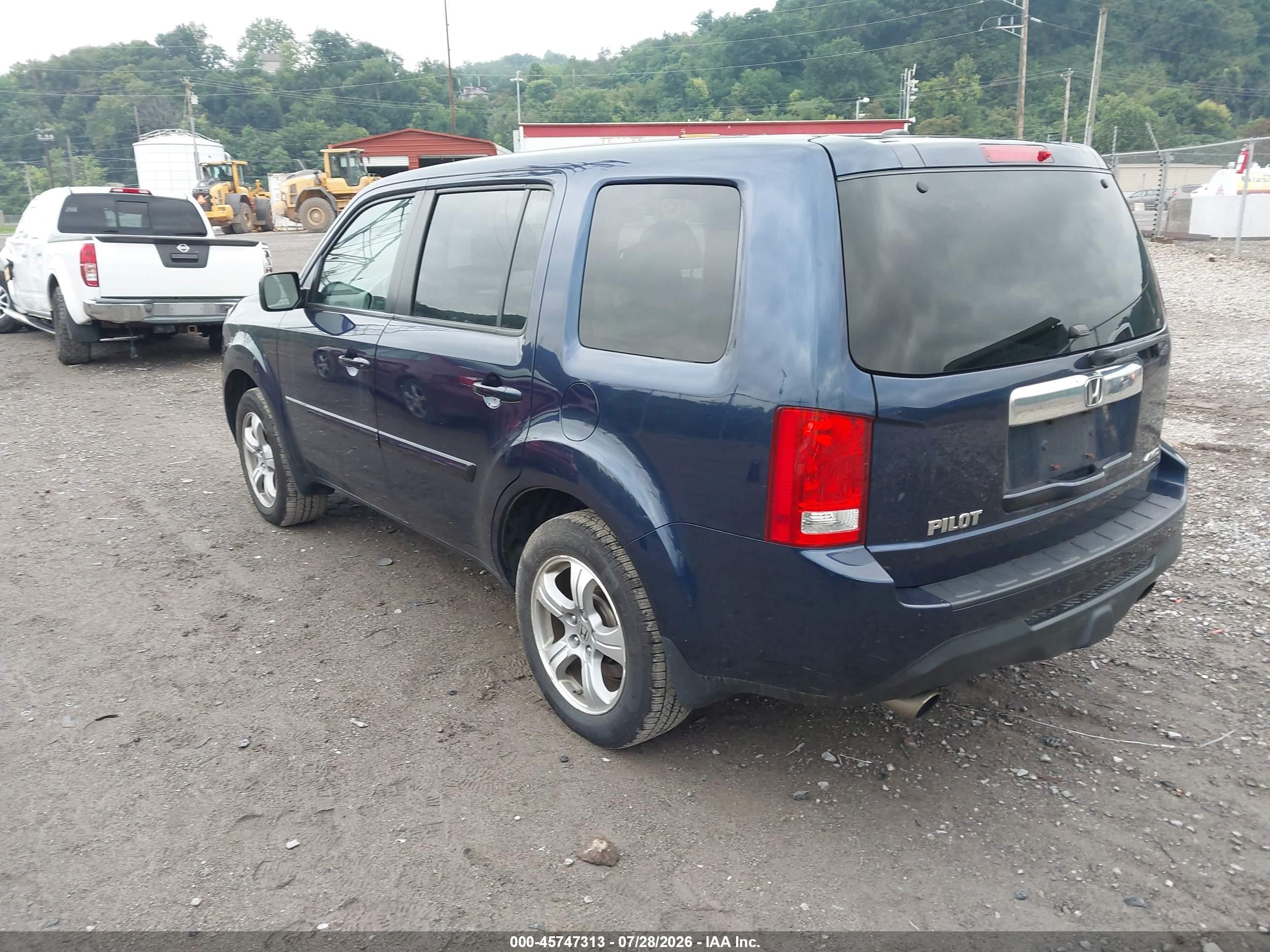2014 Honda Pilot Ex-l Blue vin: 5FNYF4H58EB042207
