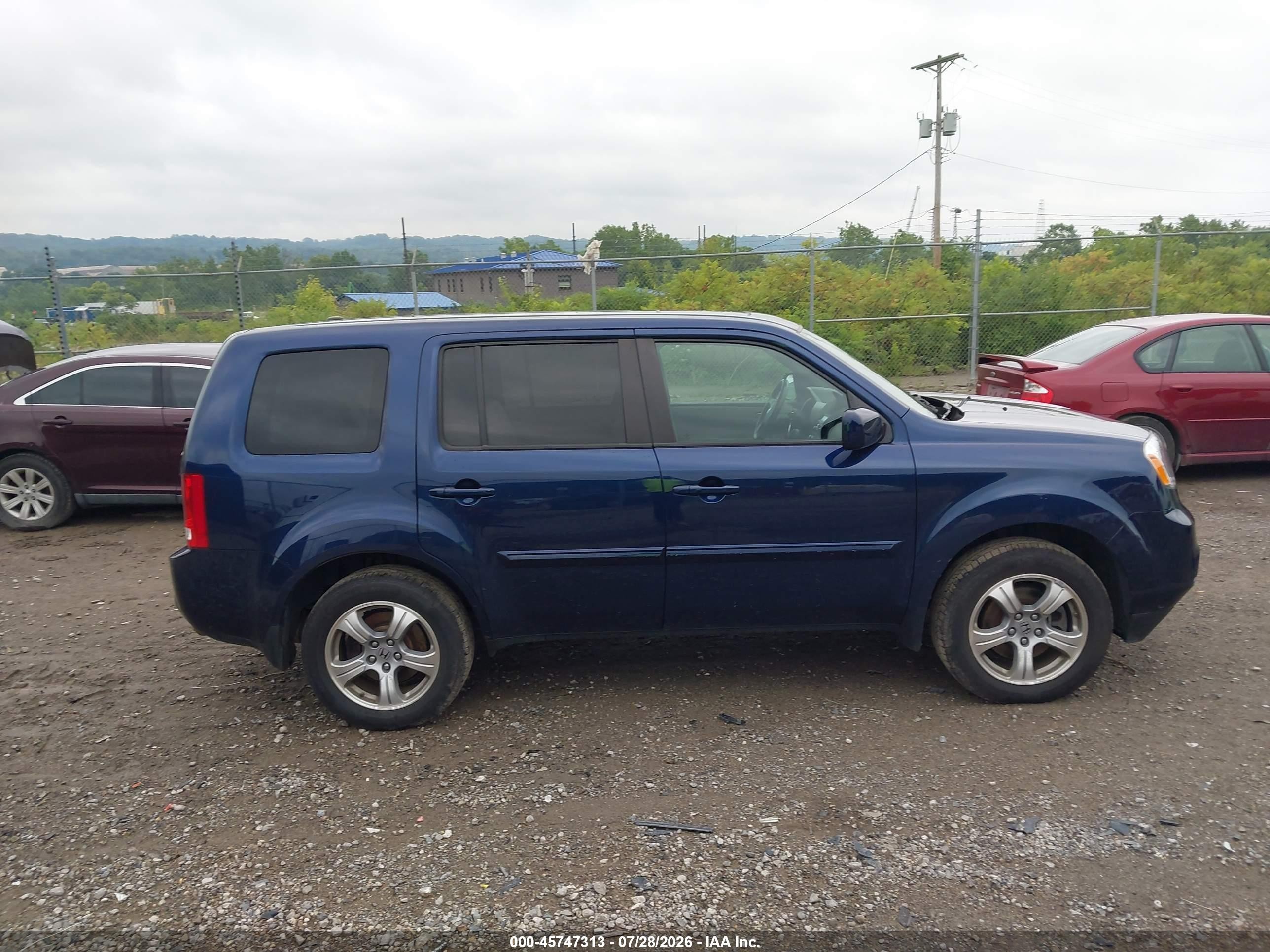 2014 Honda Pilot Ex-l Blue vin: 5FNYF4H58EB042207