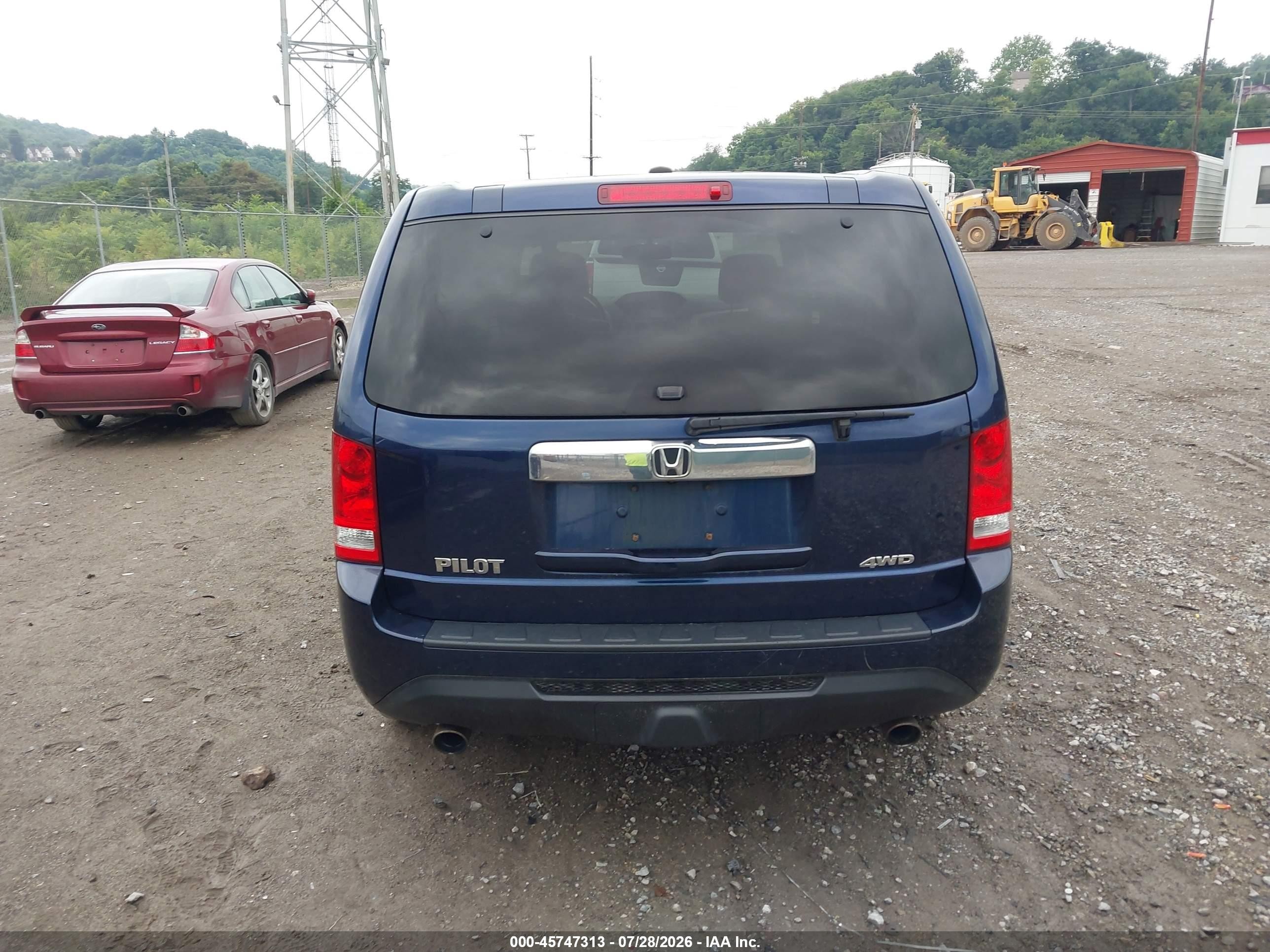 2014 Honda Pilot Ex-l Blue vin: 5FNYF4H58EB042207