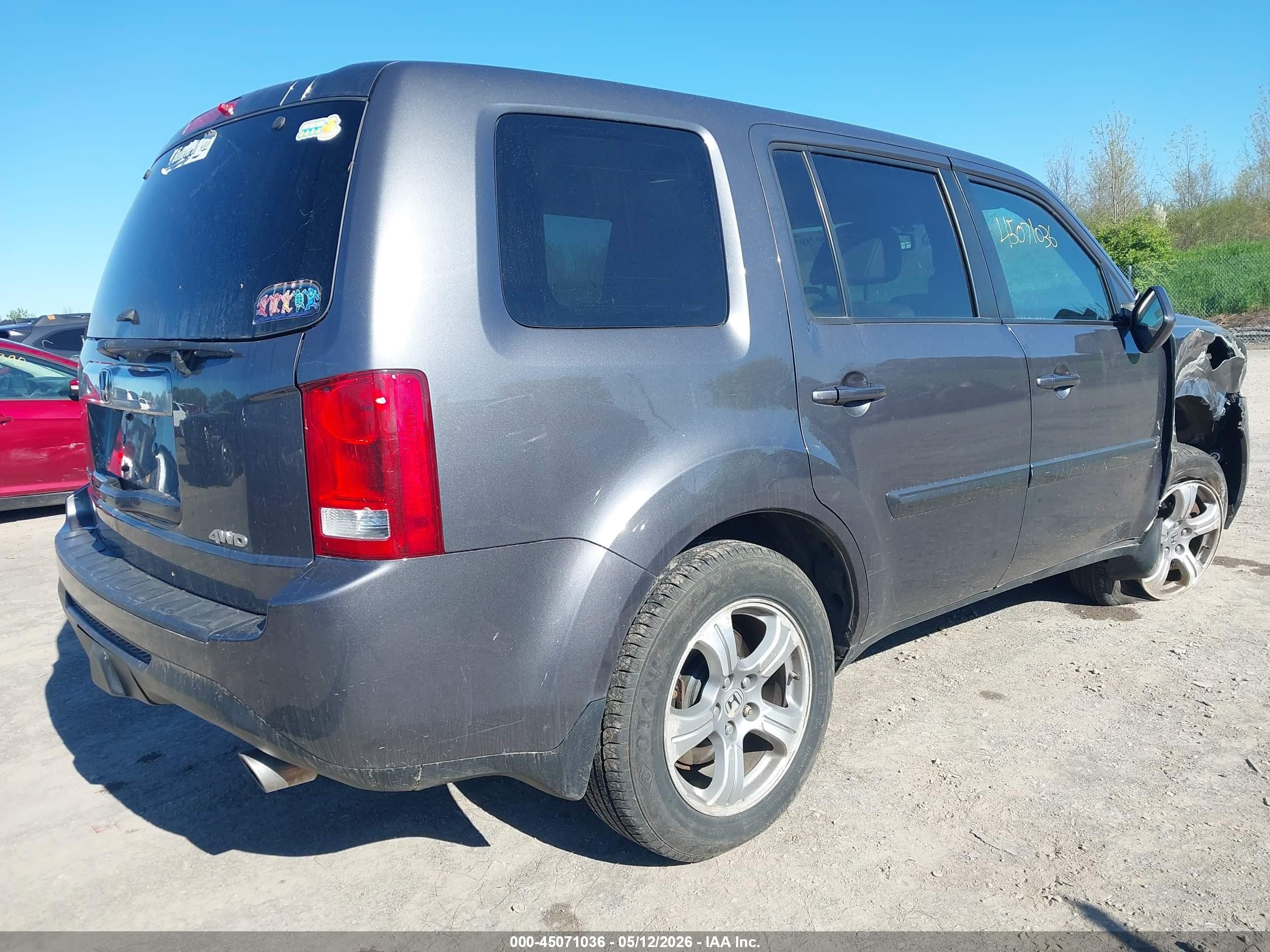 2014 Honda Pilot Ex-l Серый vin: 5FNYF4H58EB052851