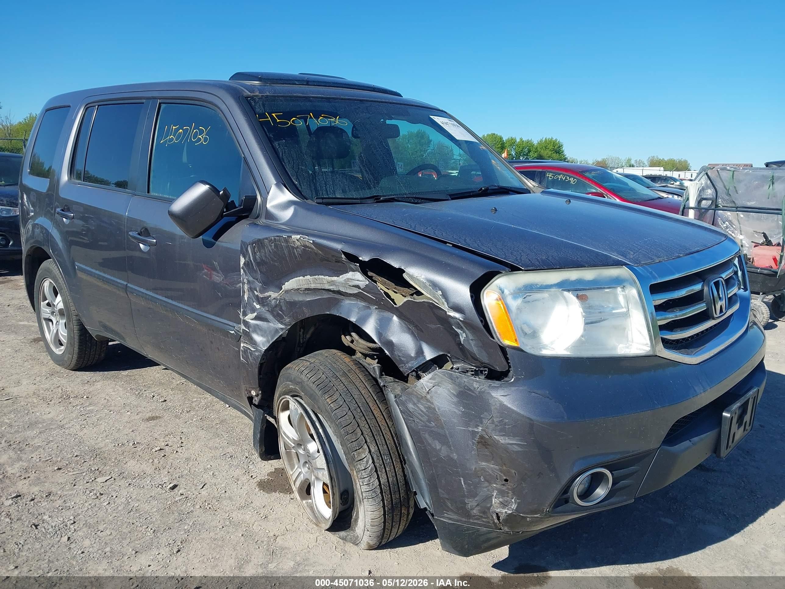 2014 Honda Pilot Ex-l Серый vin: 5FNYF4H58EB052851