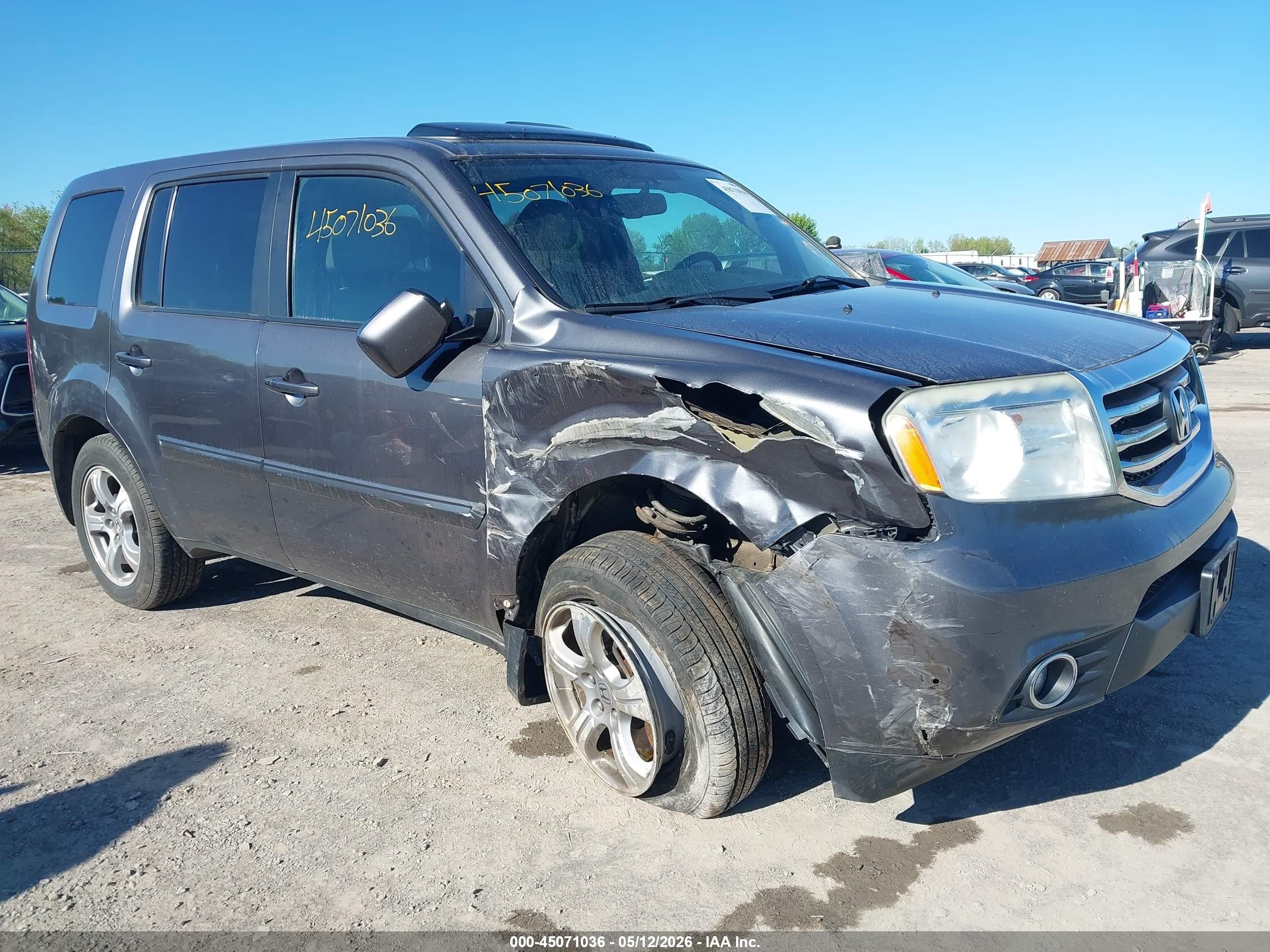2014 Honda Pilot Ex-l Серый vin: 5FNYF4H58EB052851
