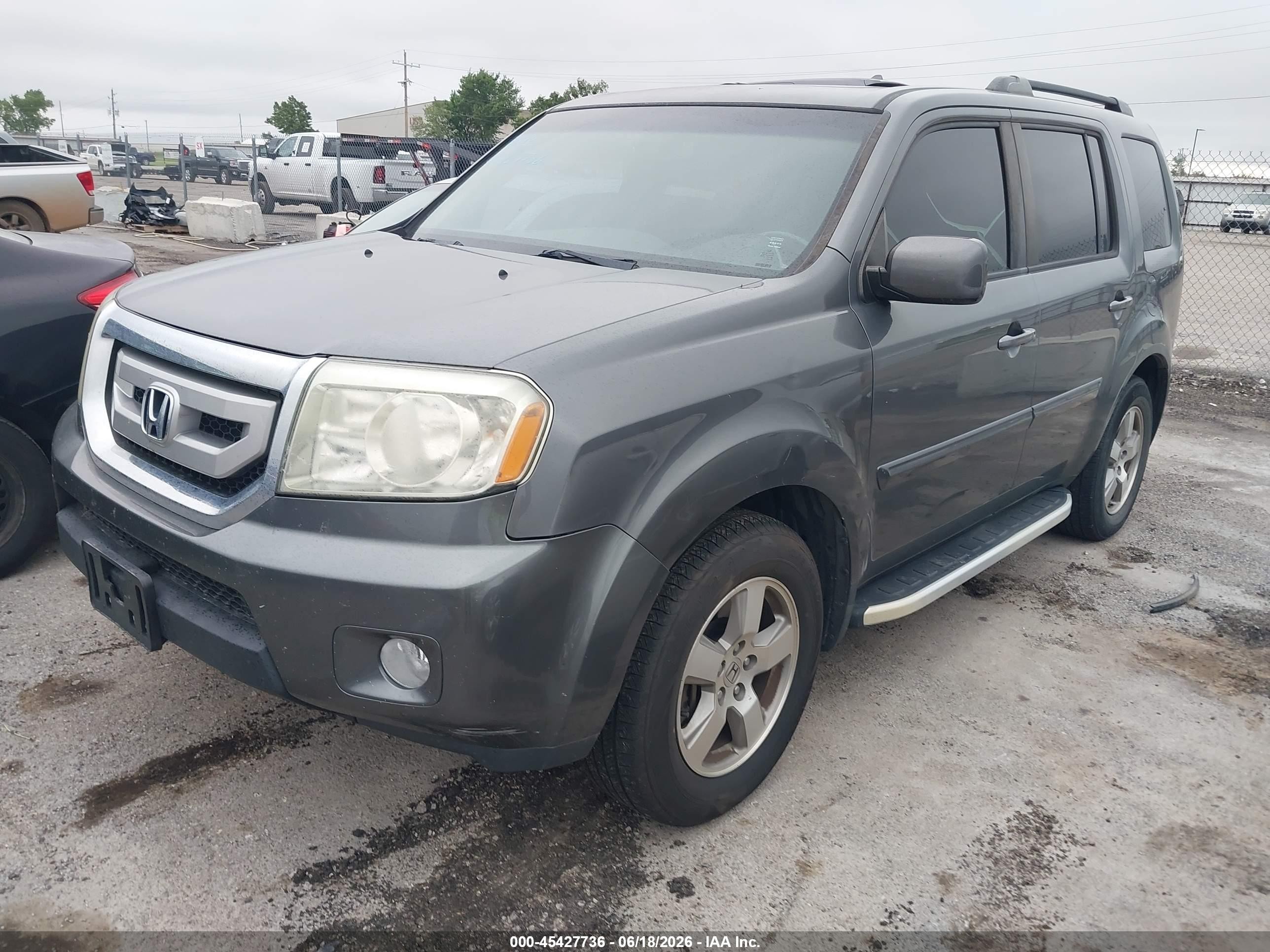 2011 Honda Pilot Ex-l Gray vin: 5FNYF4H59BB003783