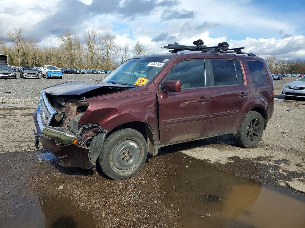 2011 Honda Pilot Exl Red vin: 5FNYF4H59BB019983