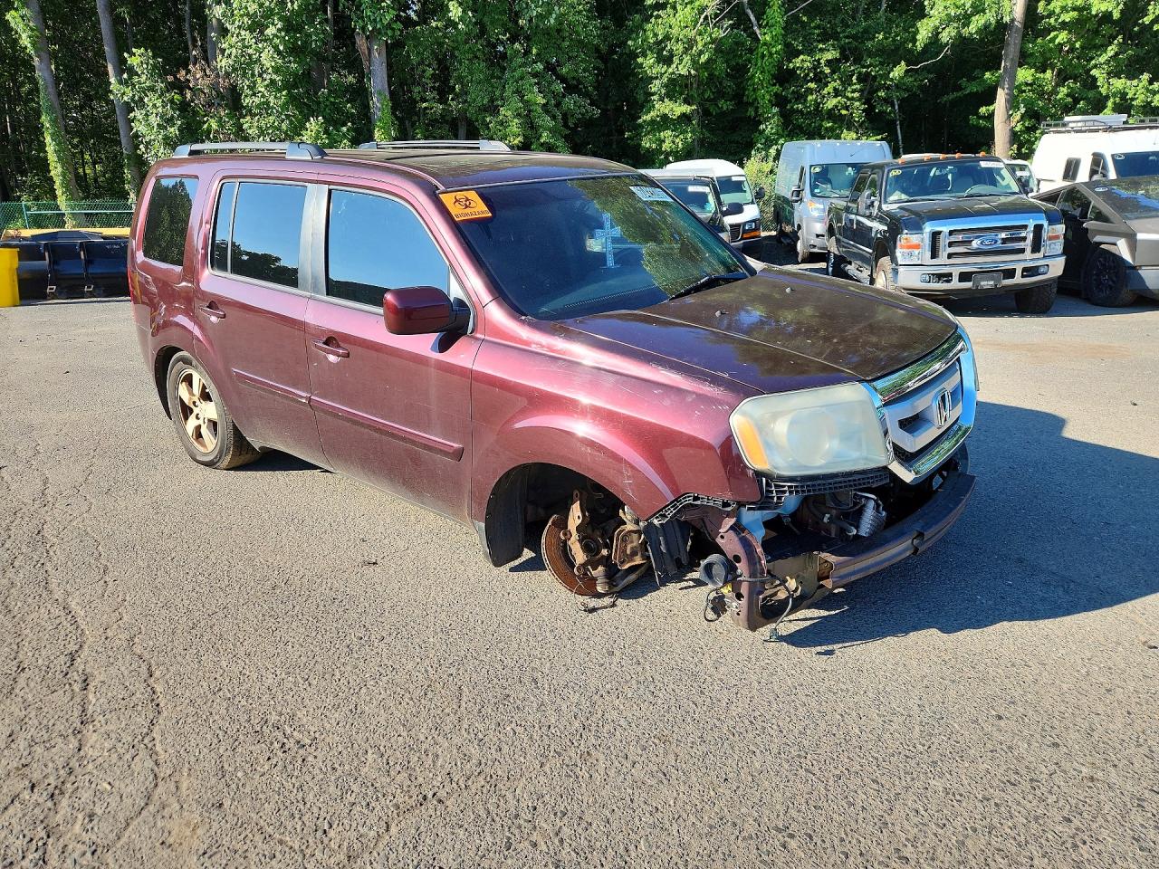 2011 Honda Pilot Exl Maroon vin: 5FNYF4H59BB071517