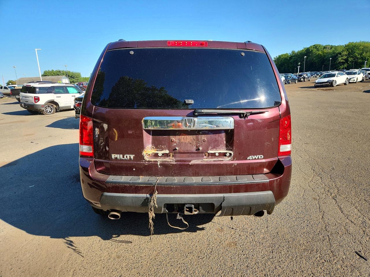 2011 Honda Pilot Exl Maroon vin: 5FNYF4H59BB071517