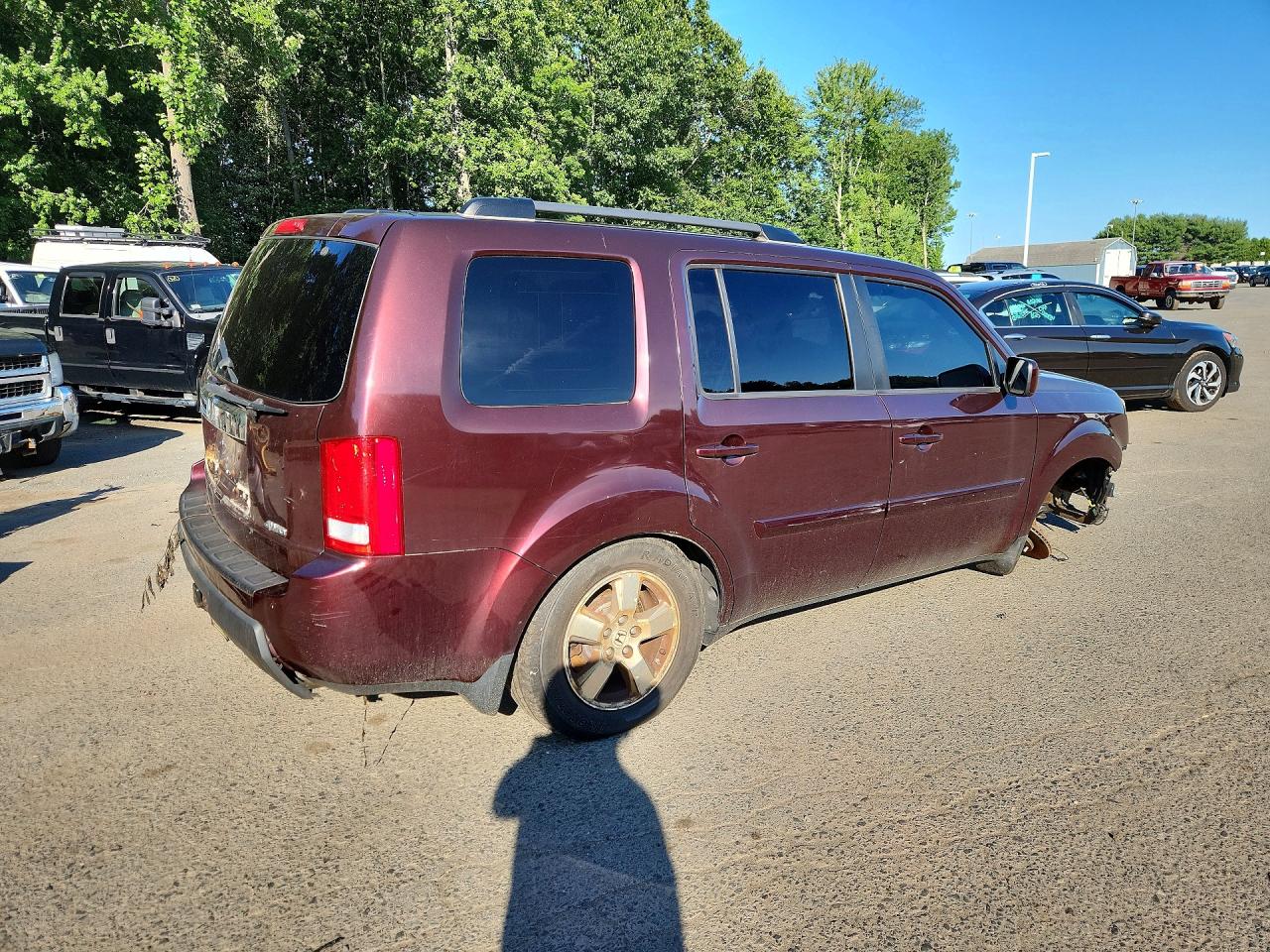 2011 Honda Pilot Exl Maroon vin: 5FNYF4H59BB071517