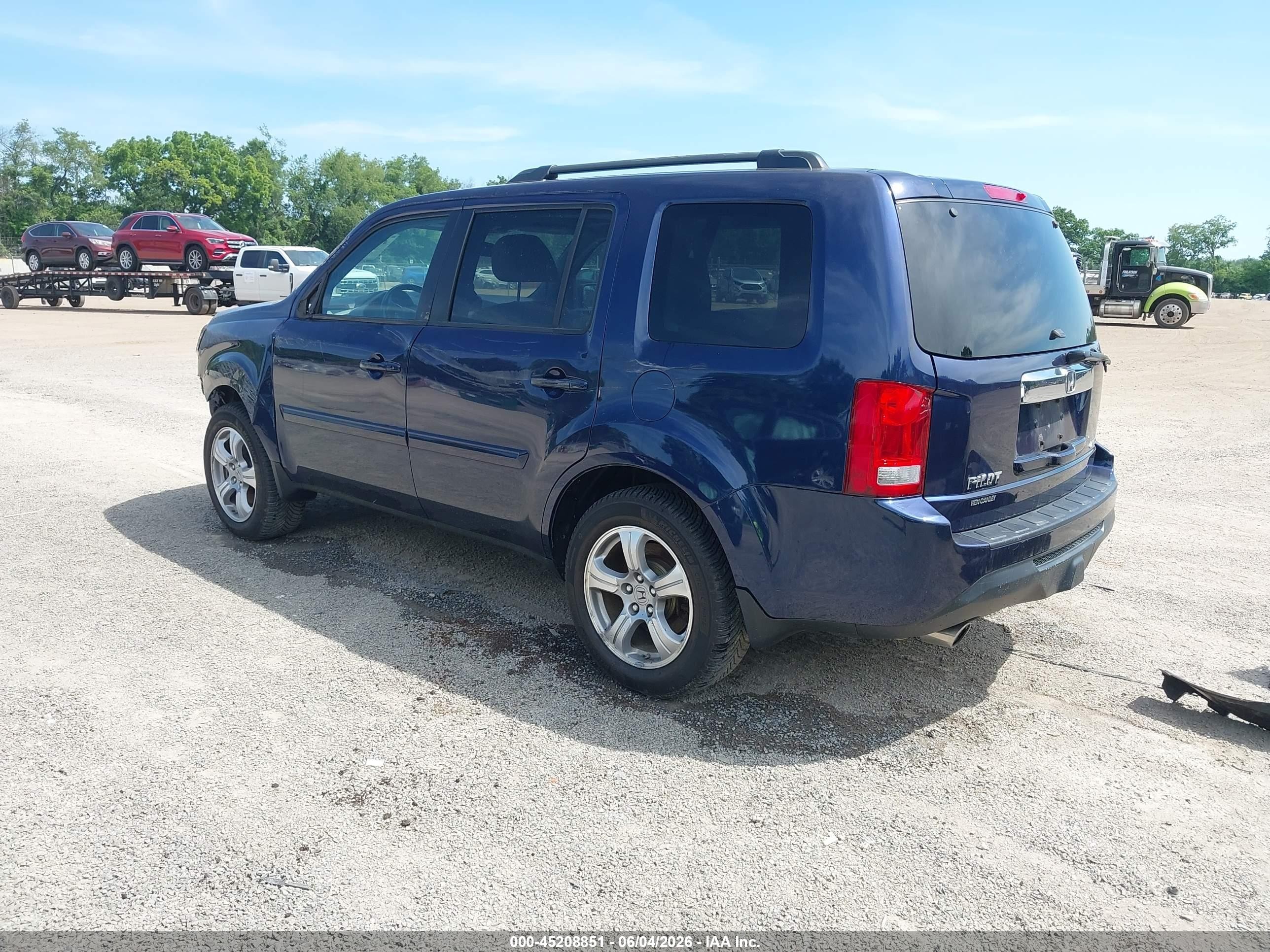2013 Honda Pilot Ex-l Blue vin: 5FNYF4H59DB009375