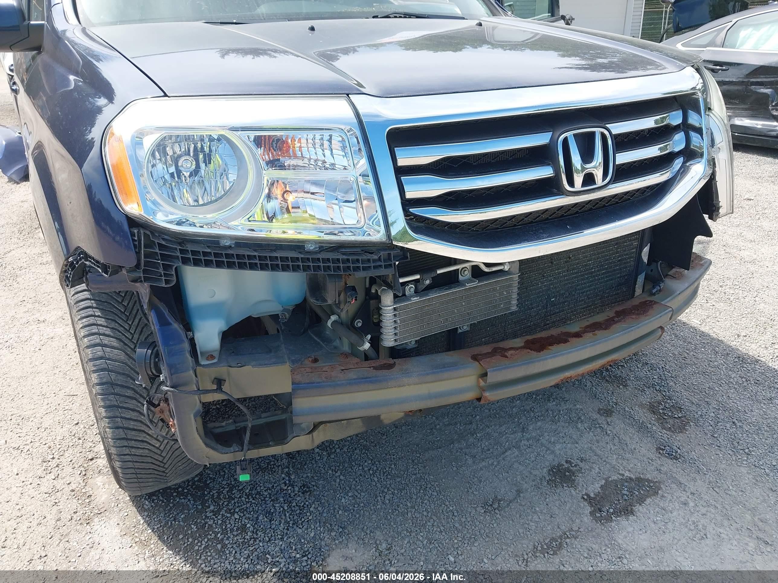 2013 Honda Pilot Ex-l Blue vin: 5FNYF4H59DB009375