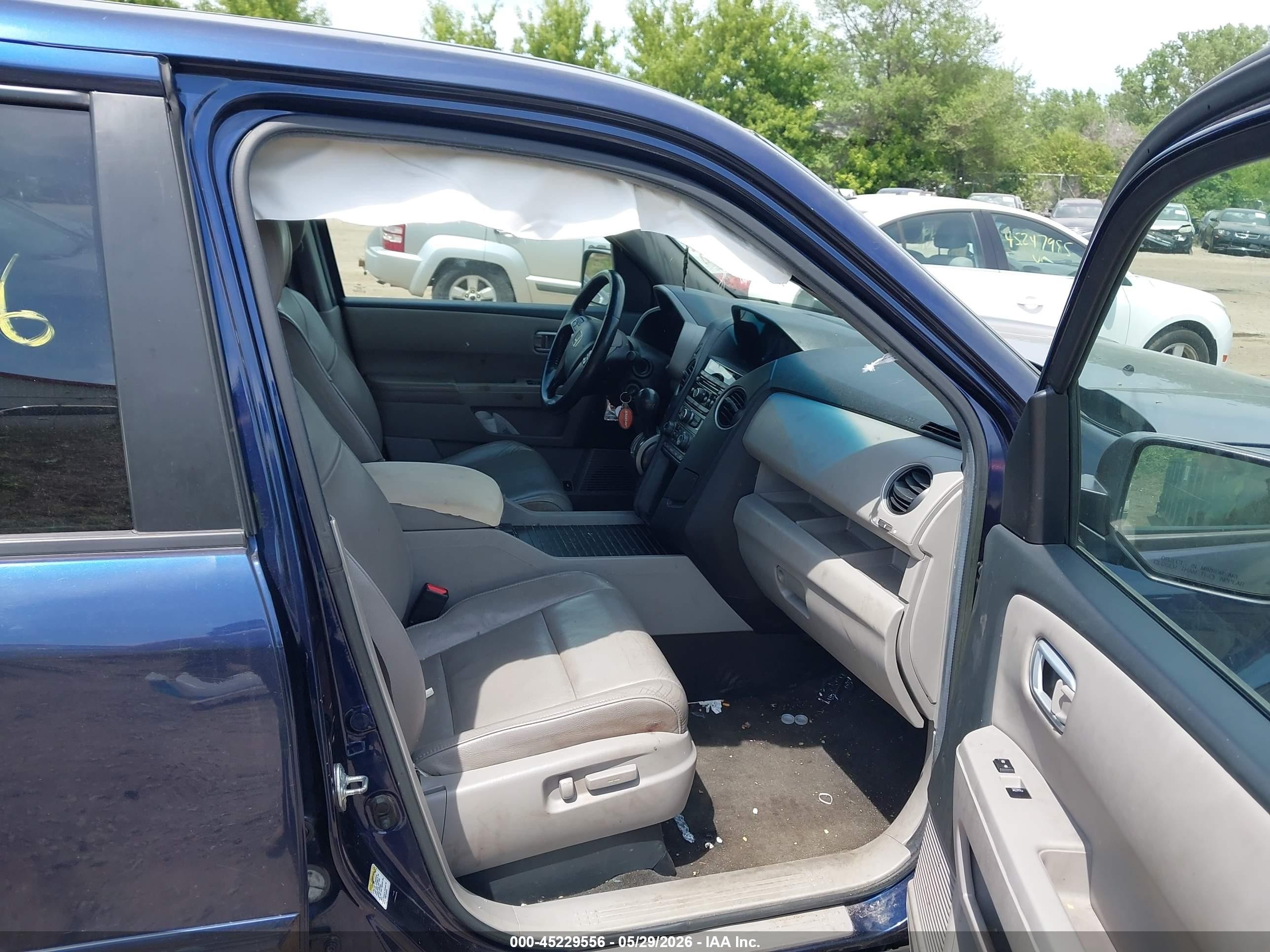 2013 Honda Pilot Ex-l Blue vin: 5FNYF4H59DB012566