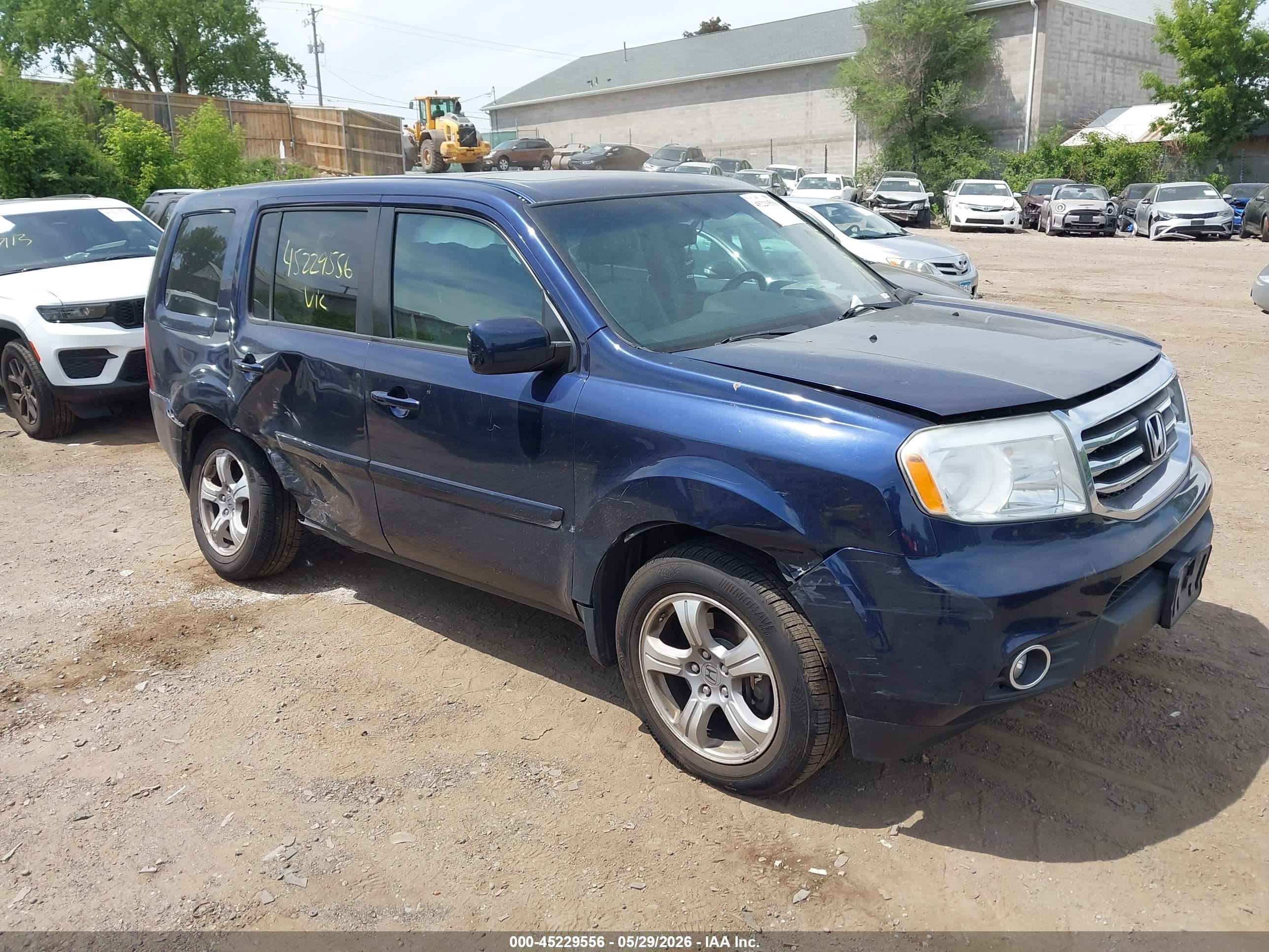 2013 Honda Pilot Ex-l Blue vin: 5FNYF4H59DB012566