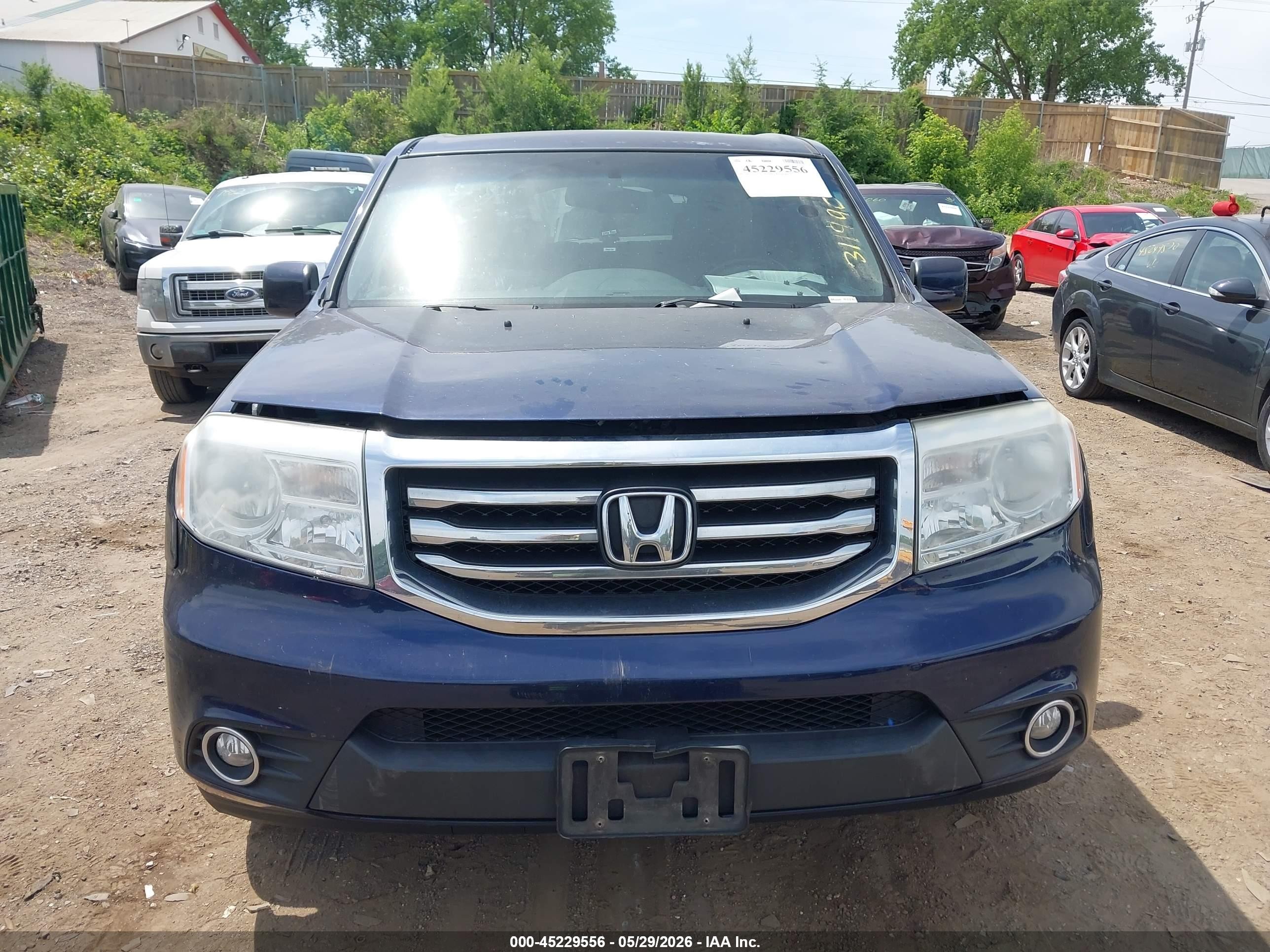 2013 Honda Pilot Ex-l Blue vin: 5FNYF4H59DB012566