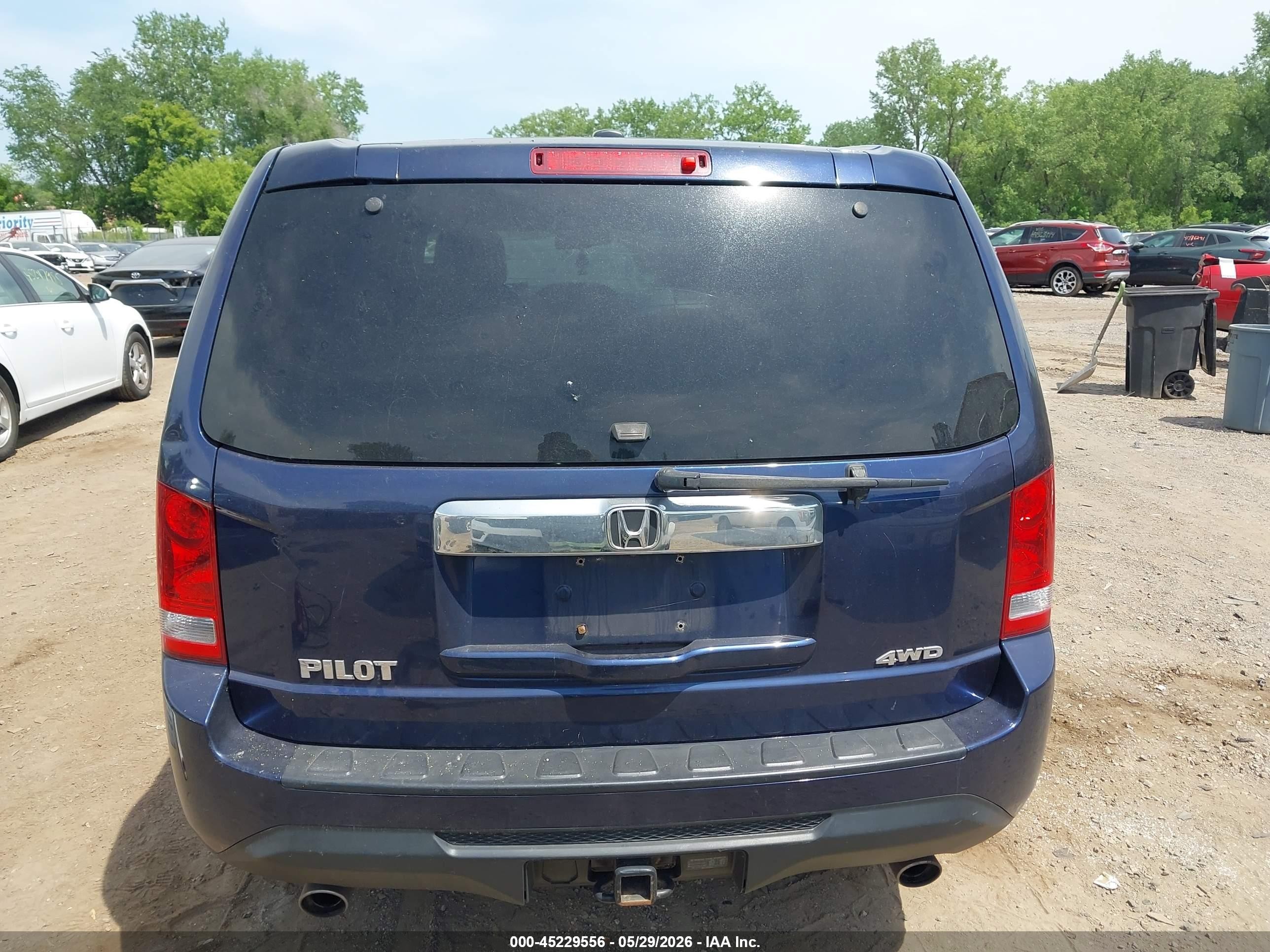 2013 Honda Pilot Ex-l Blue vin: 5FNYF4H59DB012566