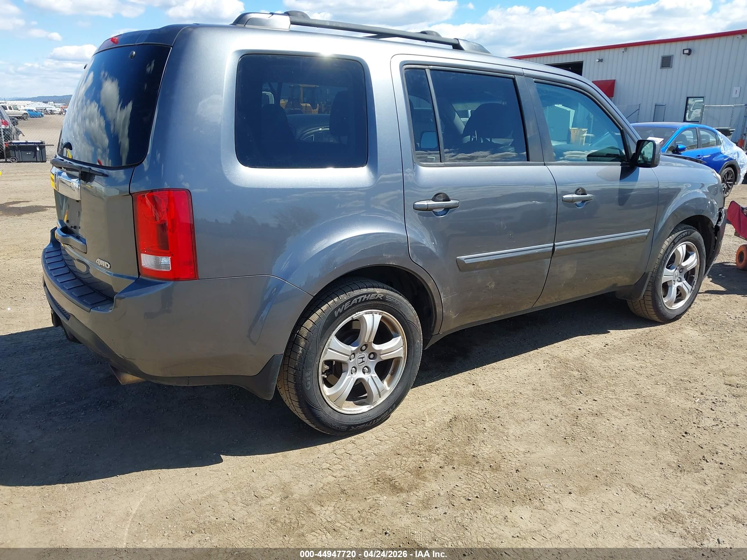 2013 Honda Pilot Ex-l Gray vin: 5FNYF4H59DB043011