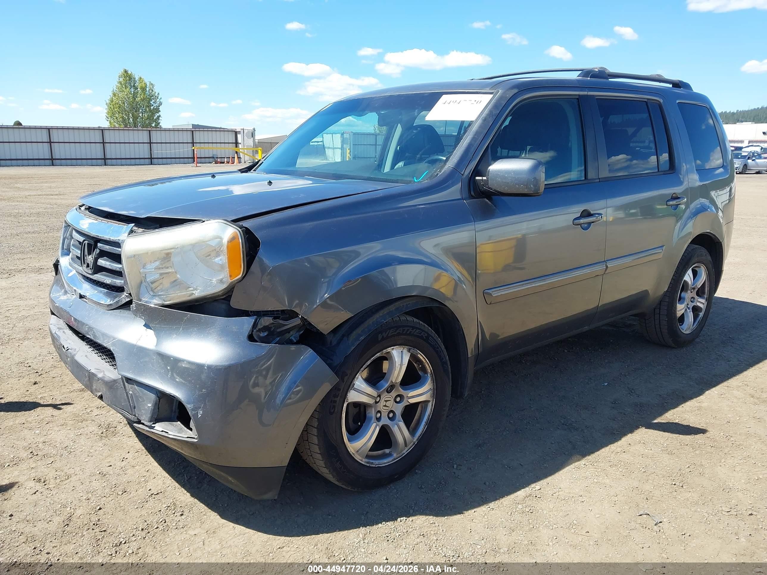 2013 Honda Pilot Ex-l Gray vin: 5FNYF4H59DB043011