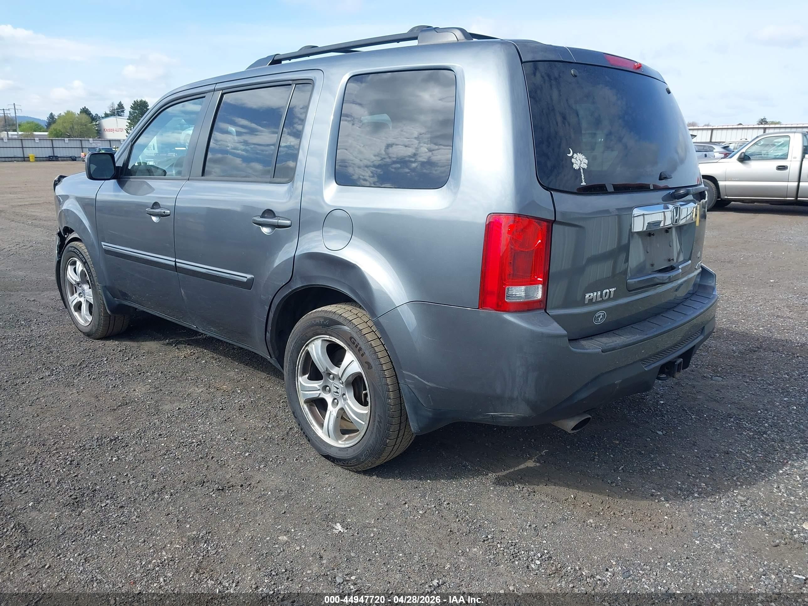 2013 Honda Pilot Ex-l Gray vin: 5FNYF4H59DB043011