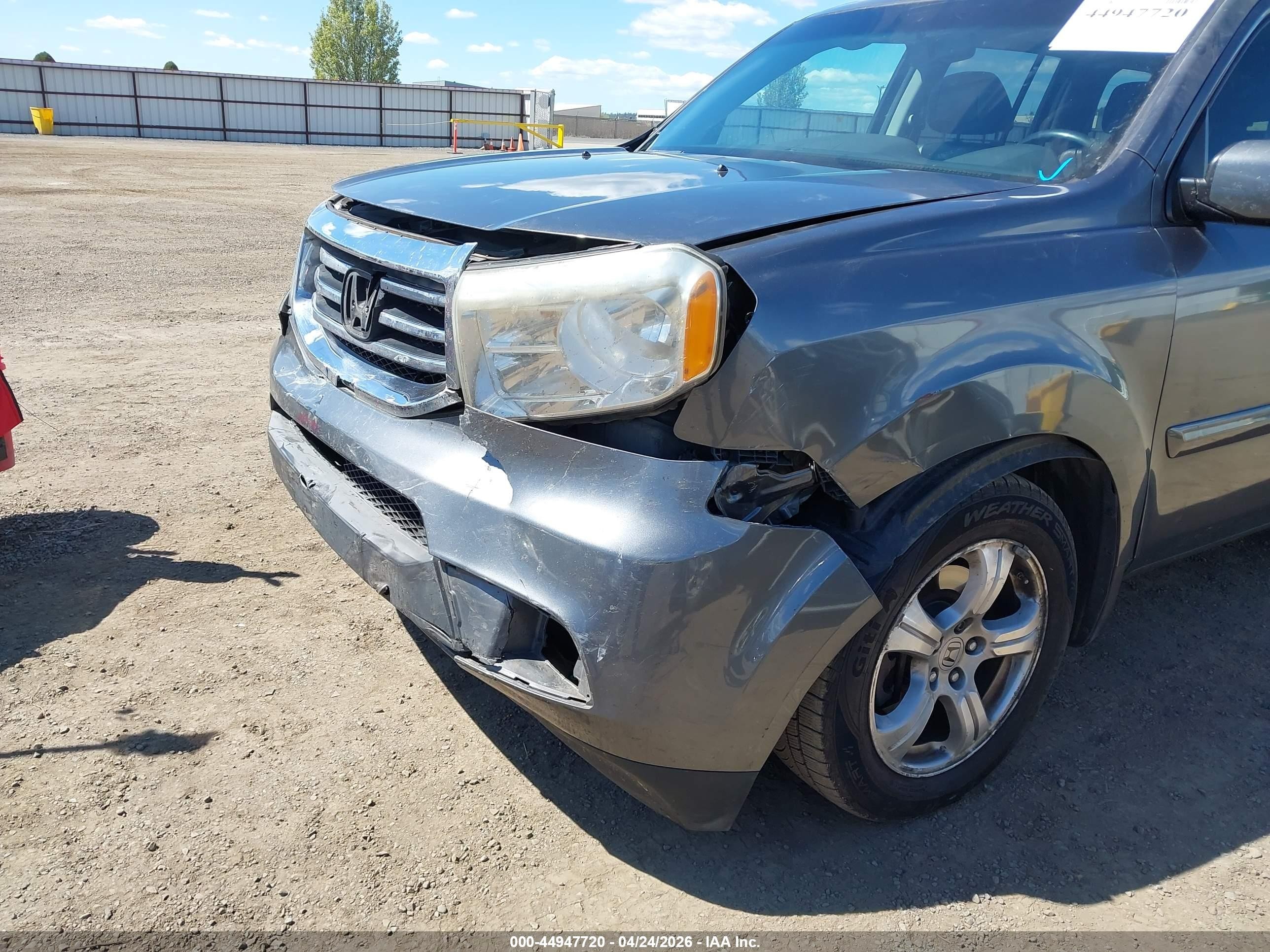 2013 Honda Pilot Ex-l Gray vin: 5FNYF4H59DB043011
