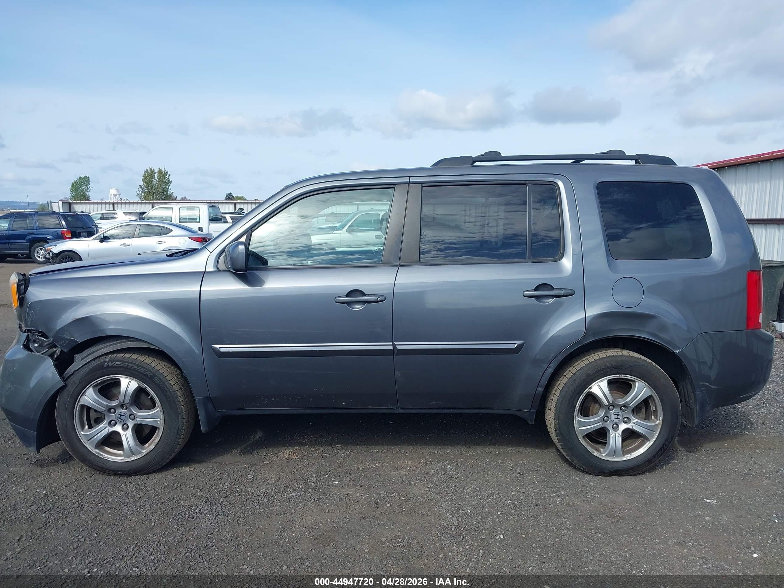 2013 Honda Pilot Ex-l Gray vin: 5FNYF4H59DB043011