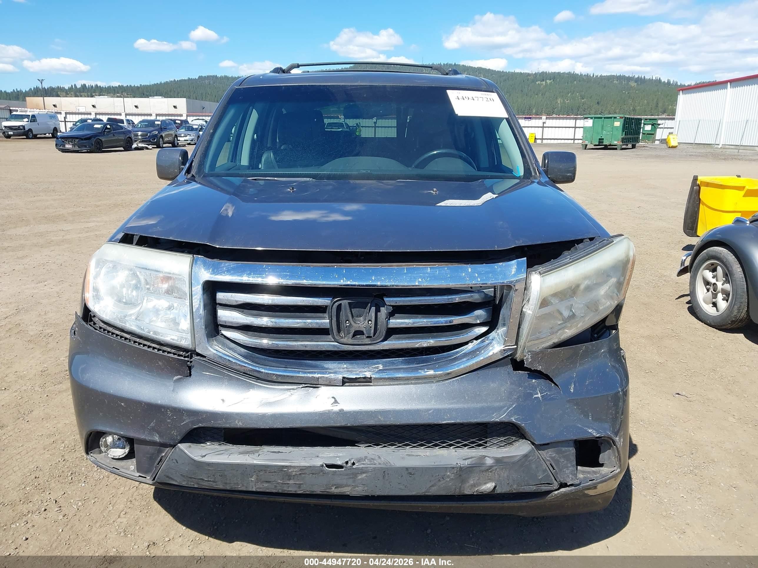 2013 Honda Pilot Ex-l Gray vin: 5FNYF4H59DB043011
