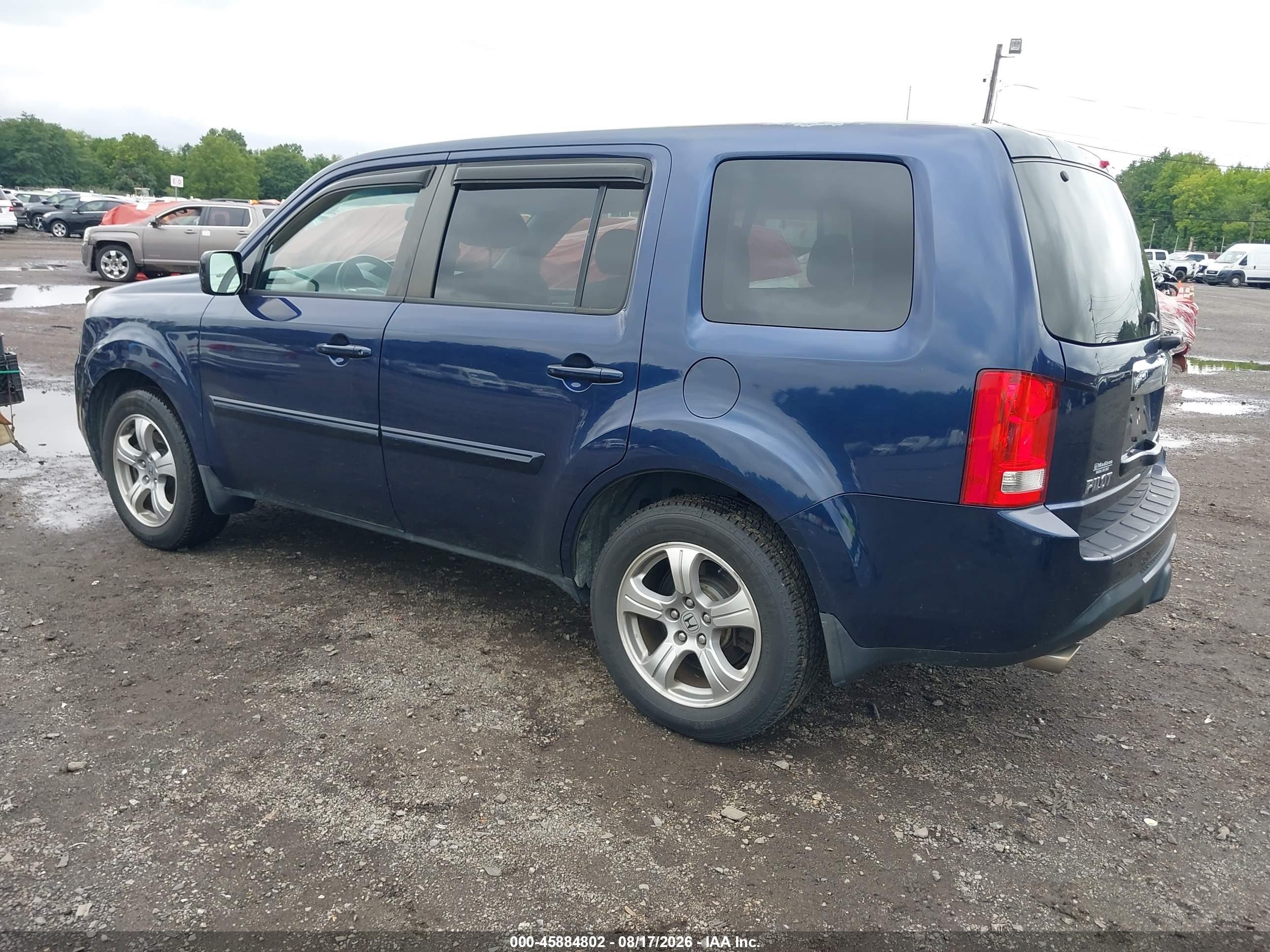 2013 Honda Pilot Ex-l Blue vin: 5FNYF4H59DB045776