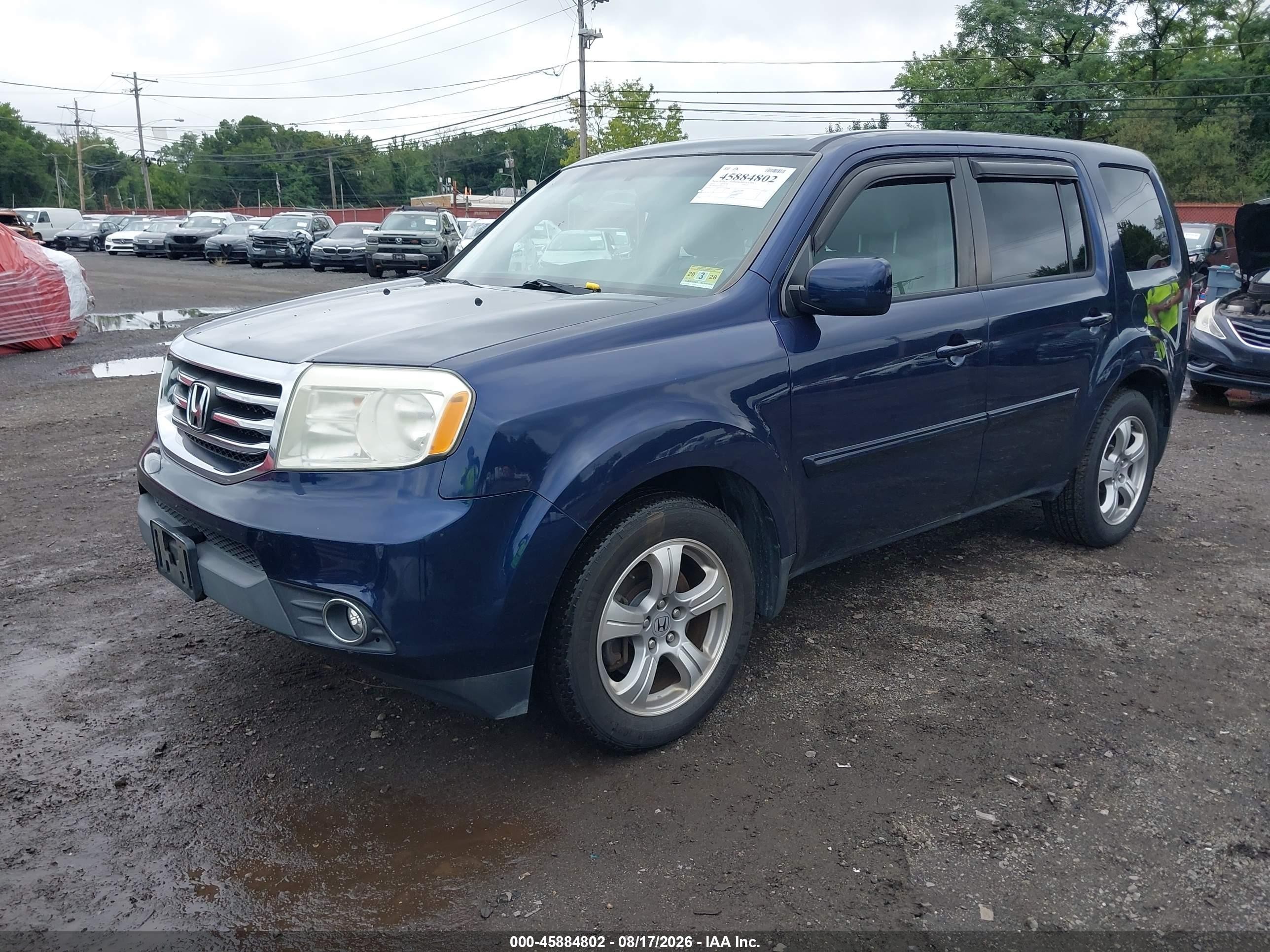 2013 Honda Pilot Ex-l Blue vin: 5FNYF4H59DB045776