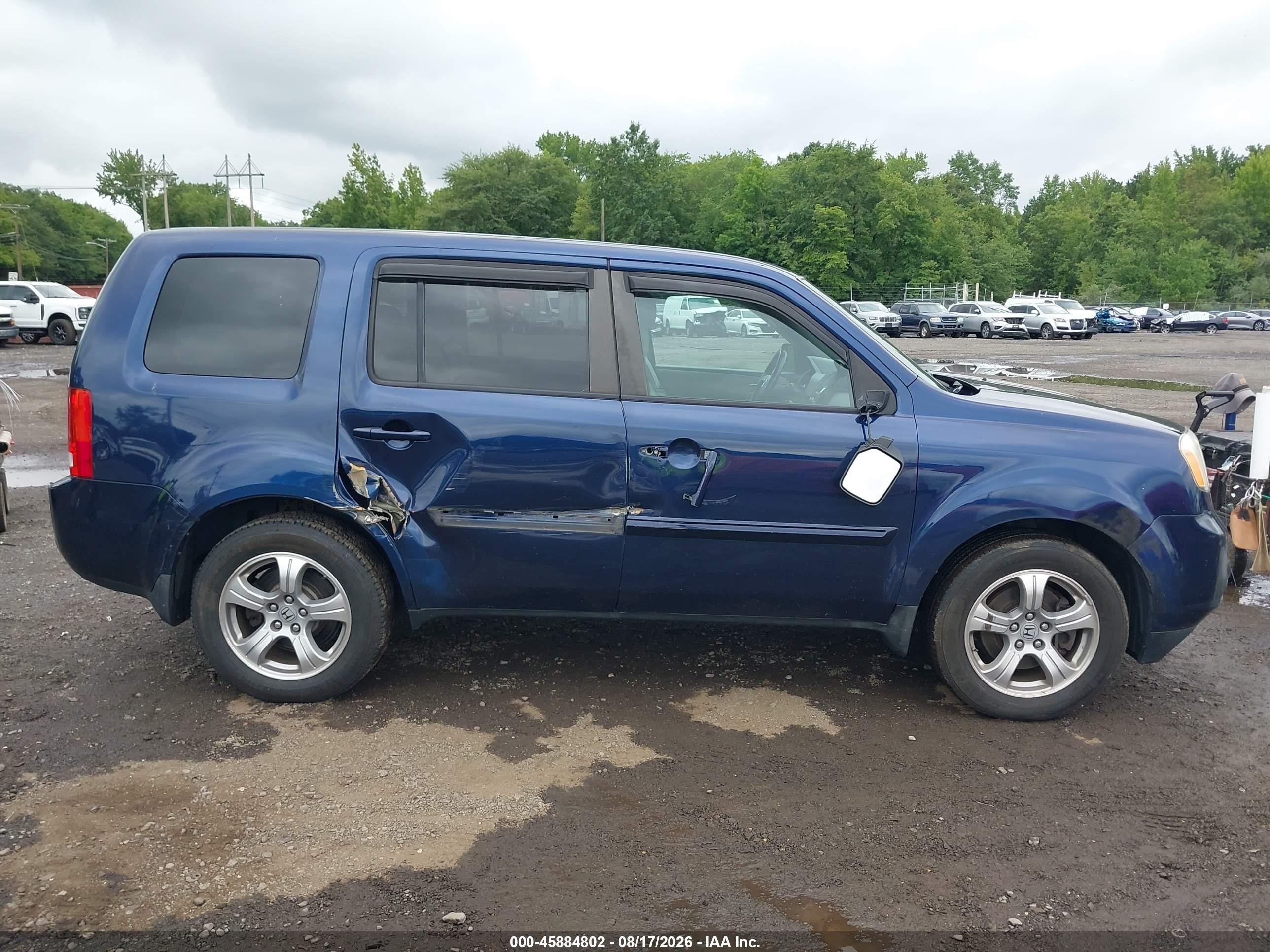 2013 Honda Pilot Ex-l Blue vin: 5FNYF4H59DB045776