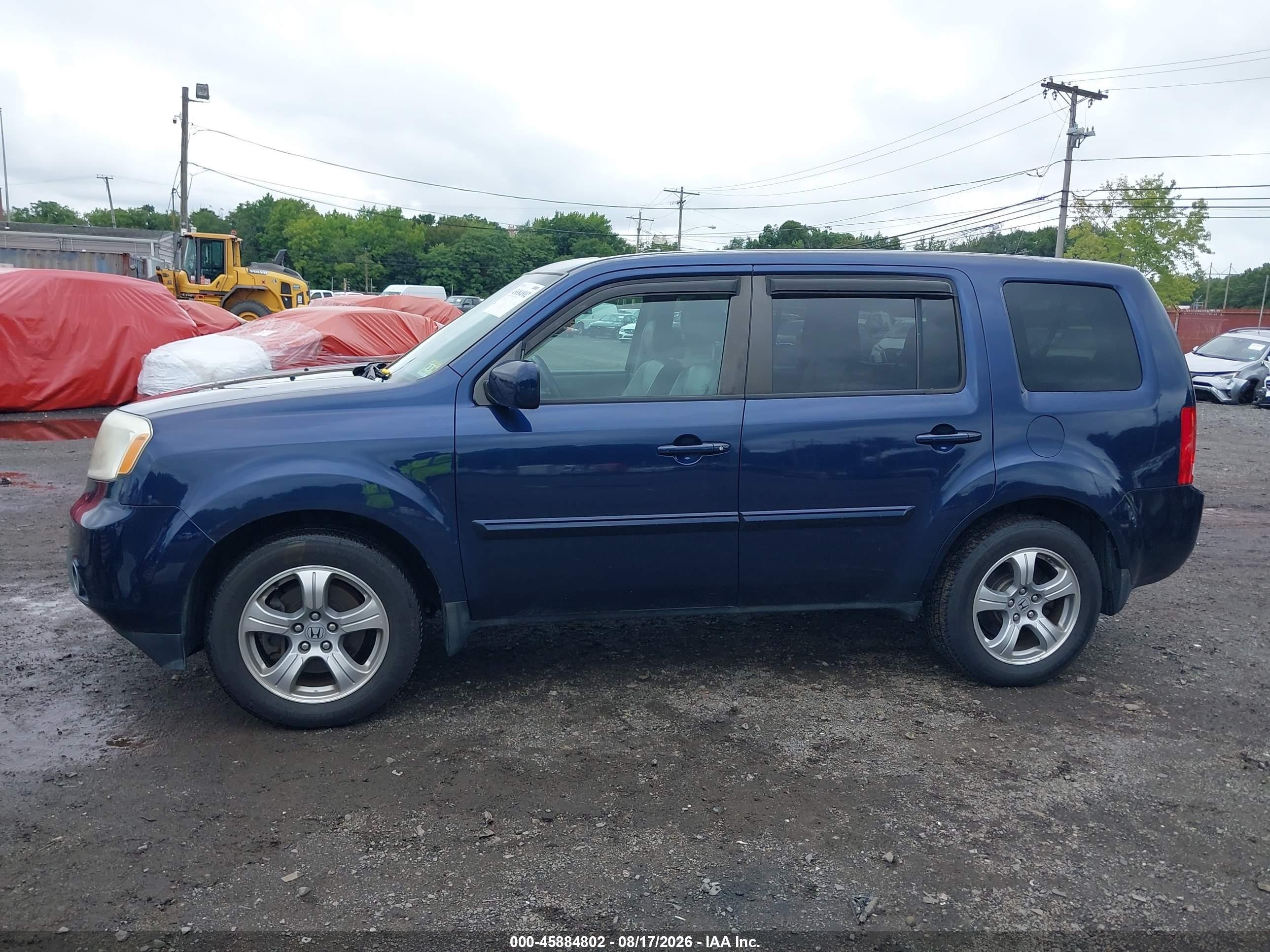 2013 Honda Pilot Ex-l Blue vin: 5FNYF4H59DB045776