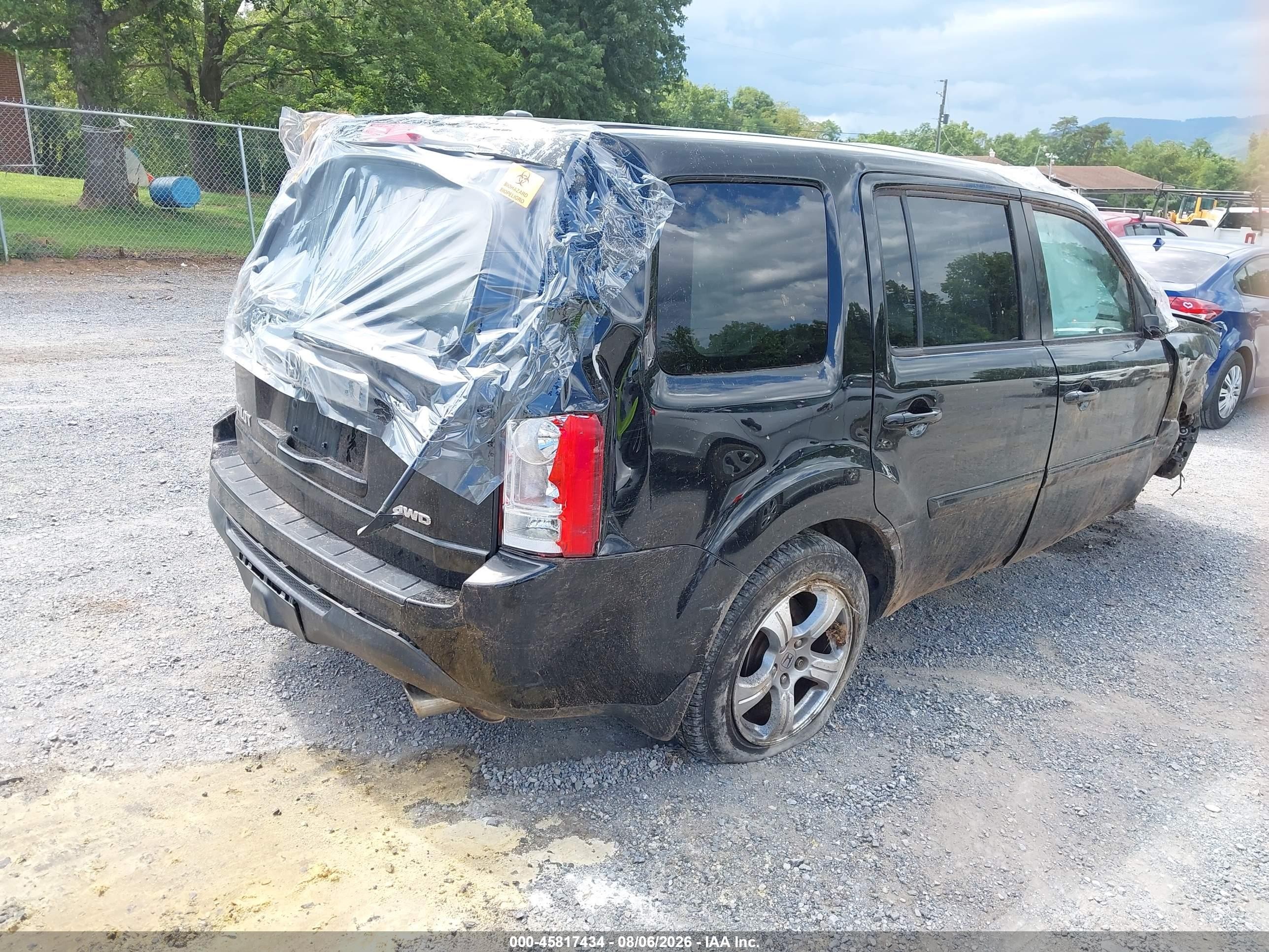 2014 Honda Pilot Ex-l Black vin: 5FNYF4H59EB047920