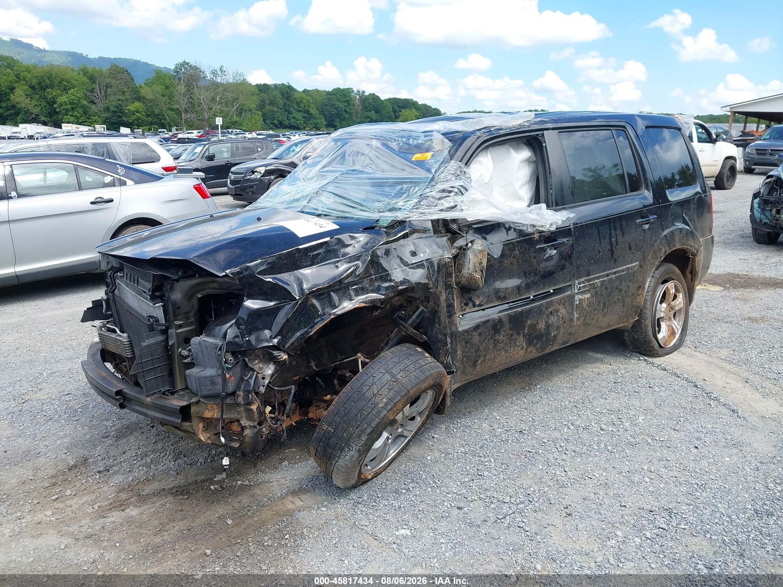 2014 Honda Pilot Ex-l Black vin: 5FNYF4H59EB047920
