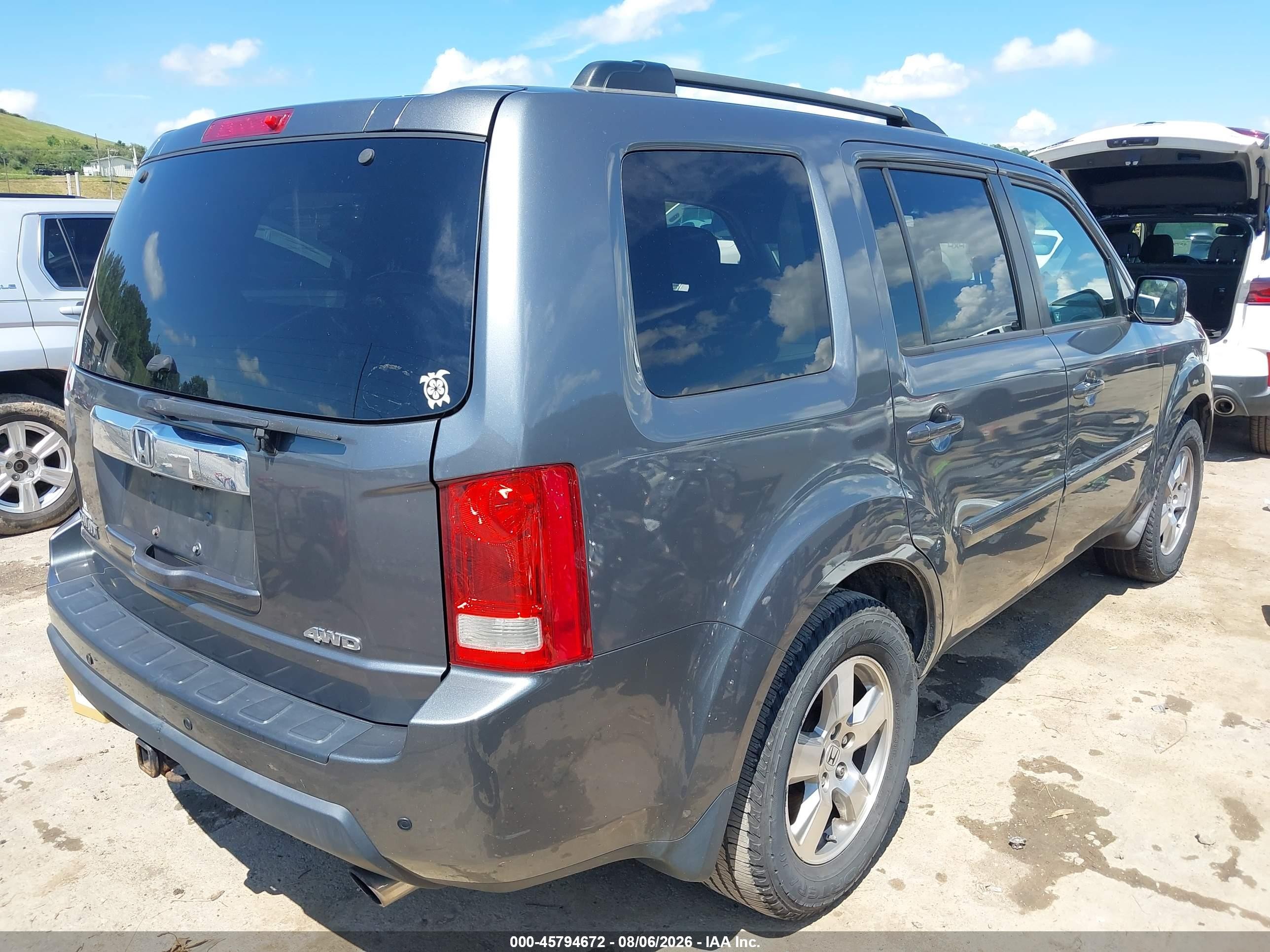 2010 Honda Pilot Ex-l Gray vin: 5FNYF4H5XAB008408