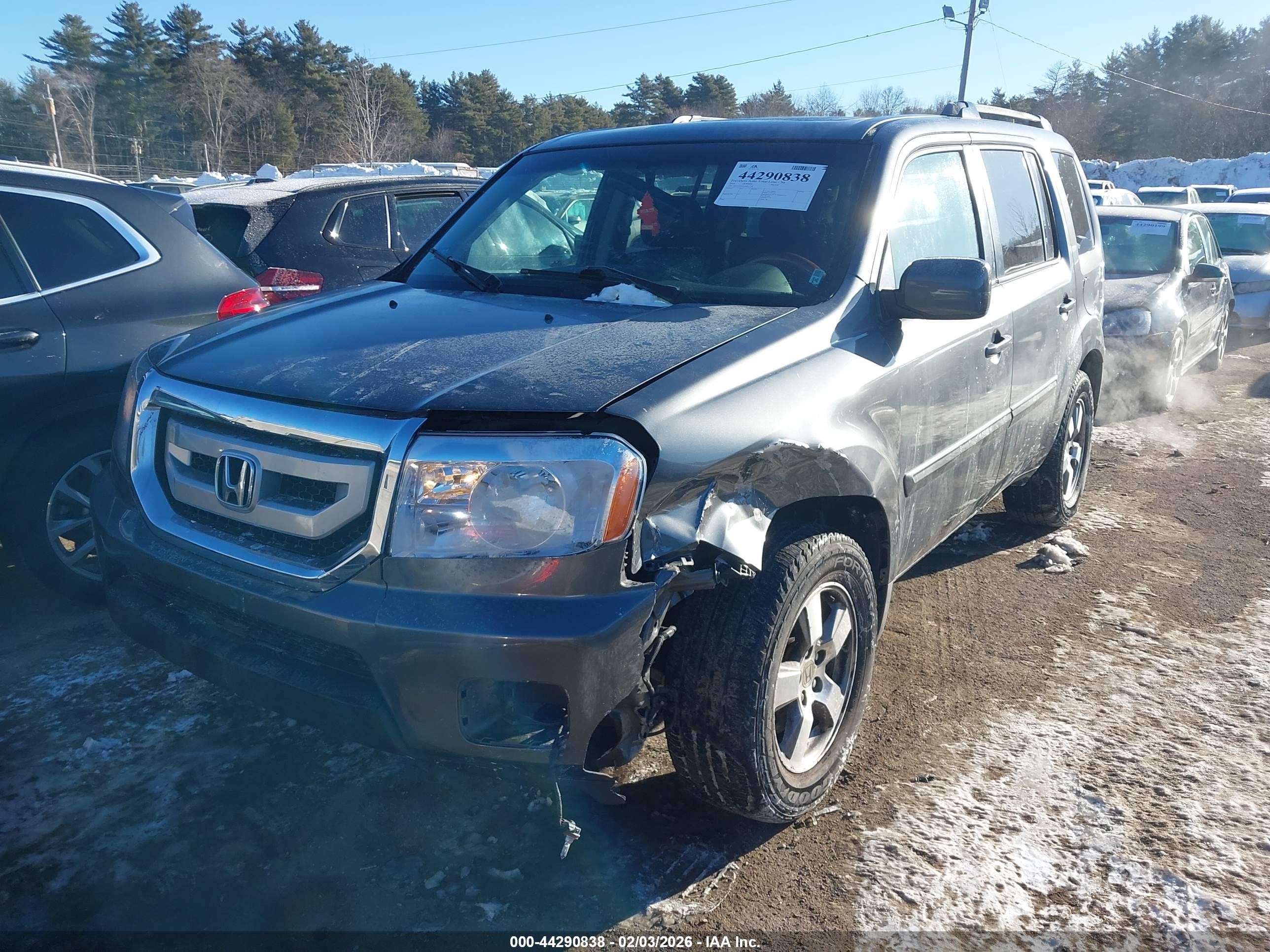 2010 Honda Pilot Ex-l Серый vin: 5FNYF4H5XAB011728