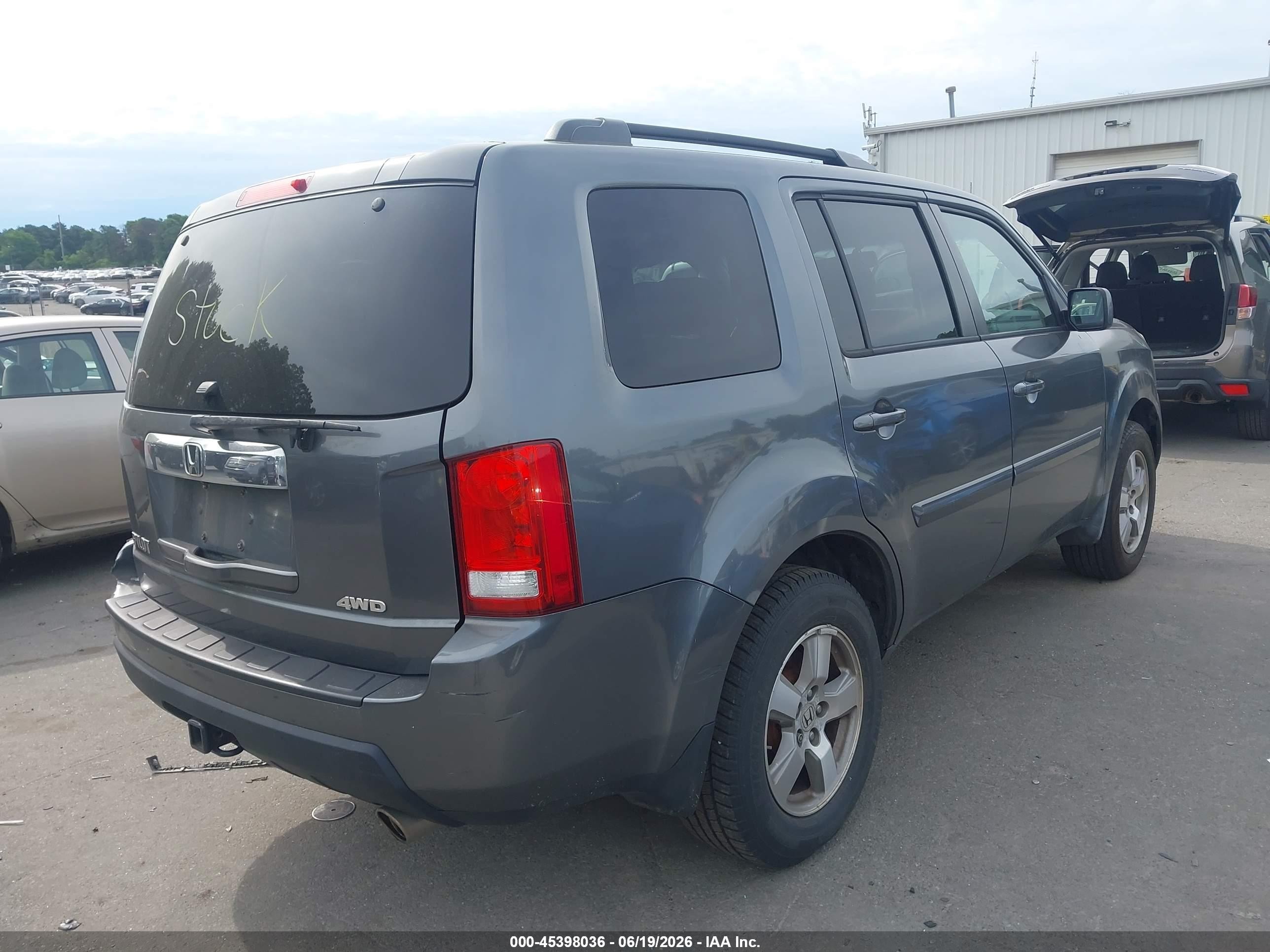 2010 Honda Pilot Ex-l Gray vin: 5FNYF4H5XAB018856