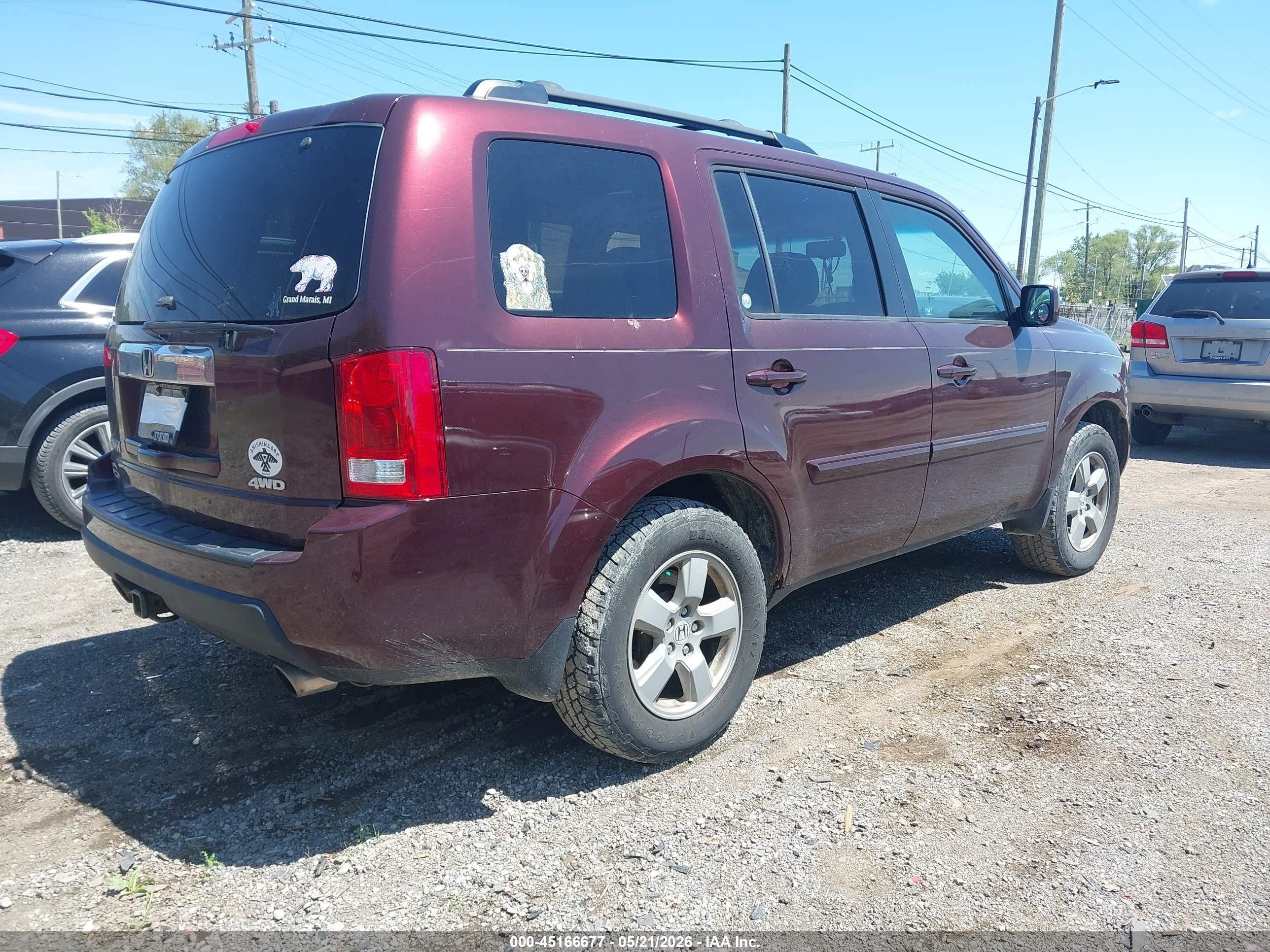 2010 Honda Pilot Ex-l Бордовый vin: 5FNYF4H5XAB034653