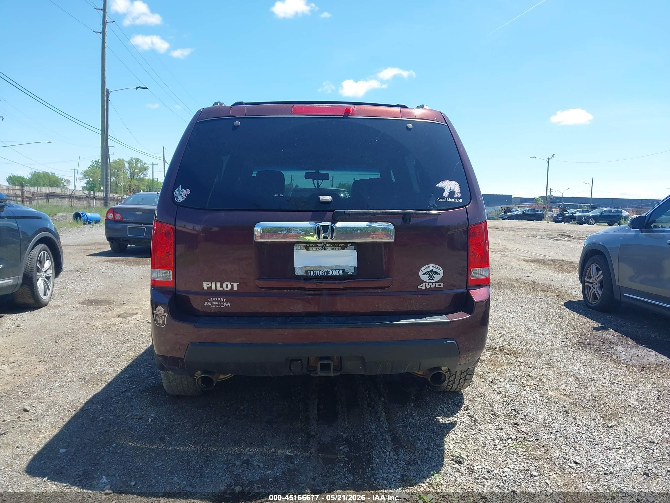 2010 Honda Pilot Ex-l Бордовый vin: 5FNYF4H5XAB034653