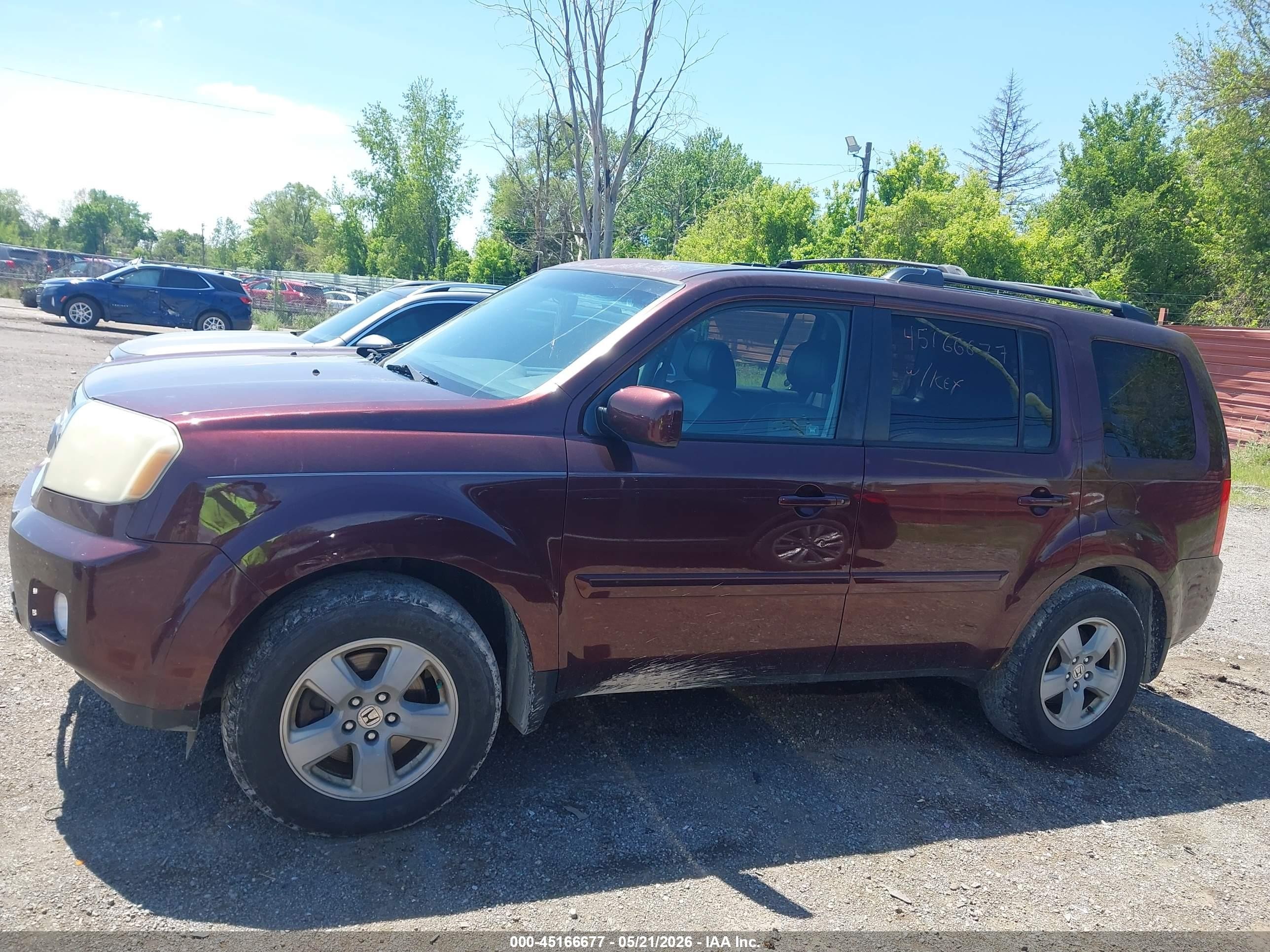 2010 Honda Pilot Ex-l Бордовый vin: 5FNYF4H5XAB034653