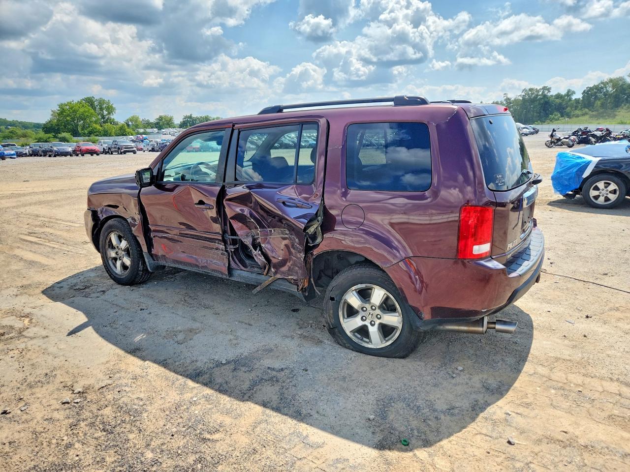2011 Honda Pilot Exl Бордовый vin: 5FNYF4H5XBB011441