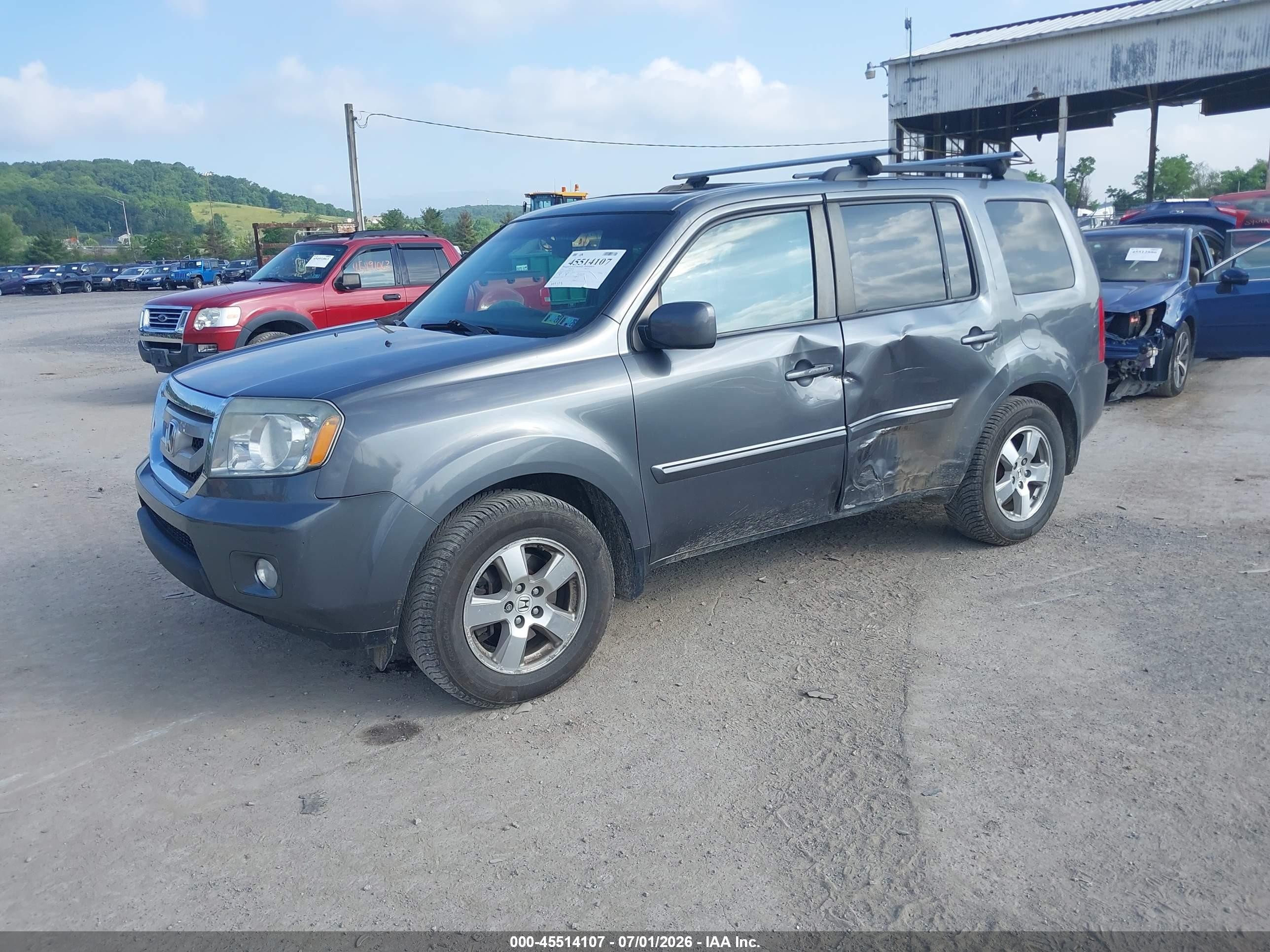 2011 Honda Pilot Ex-l Gray vin: 5FNYF4H5XBB042348