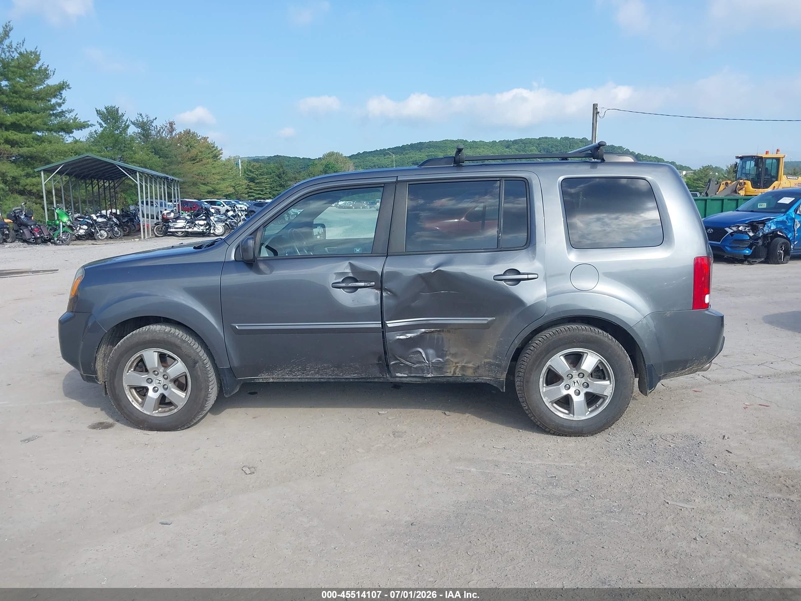 2011 Honda Pilot Ex-l Gray vin: 5FNYF4H5XBB042348