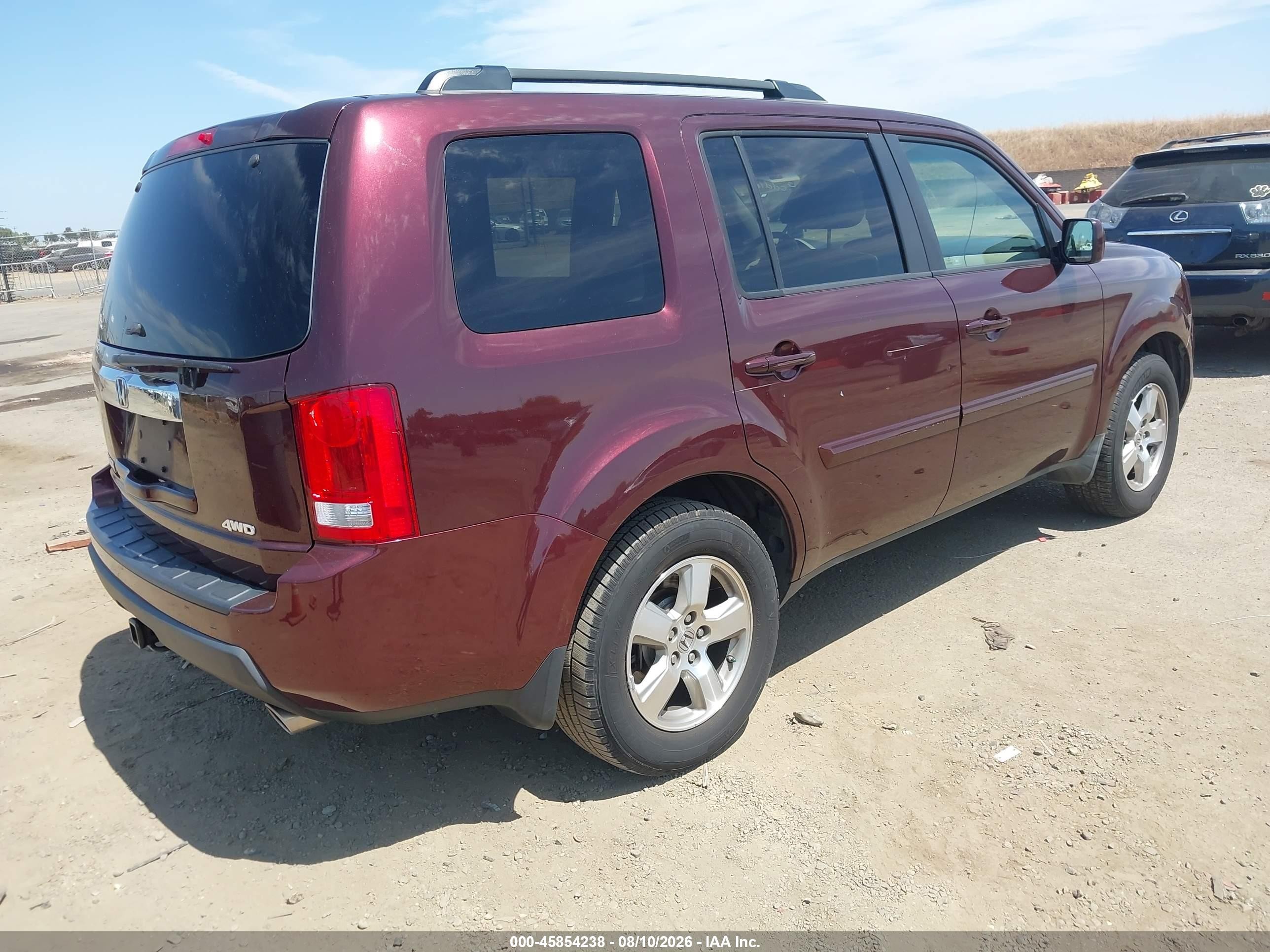 2011 Honda Pilot Ex-l Maroon vin: 5FNYF4H5XBB057531