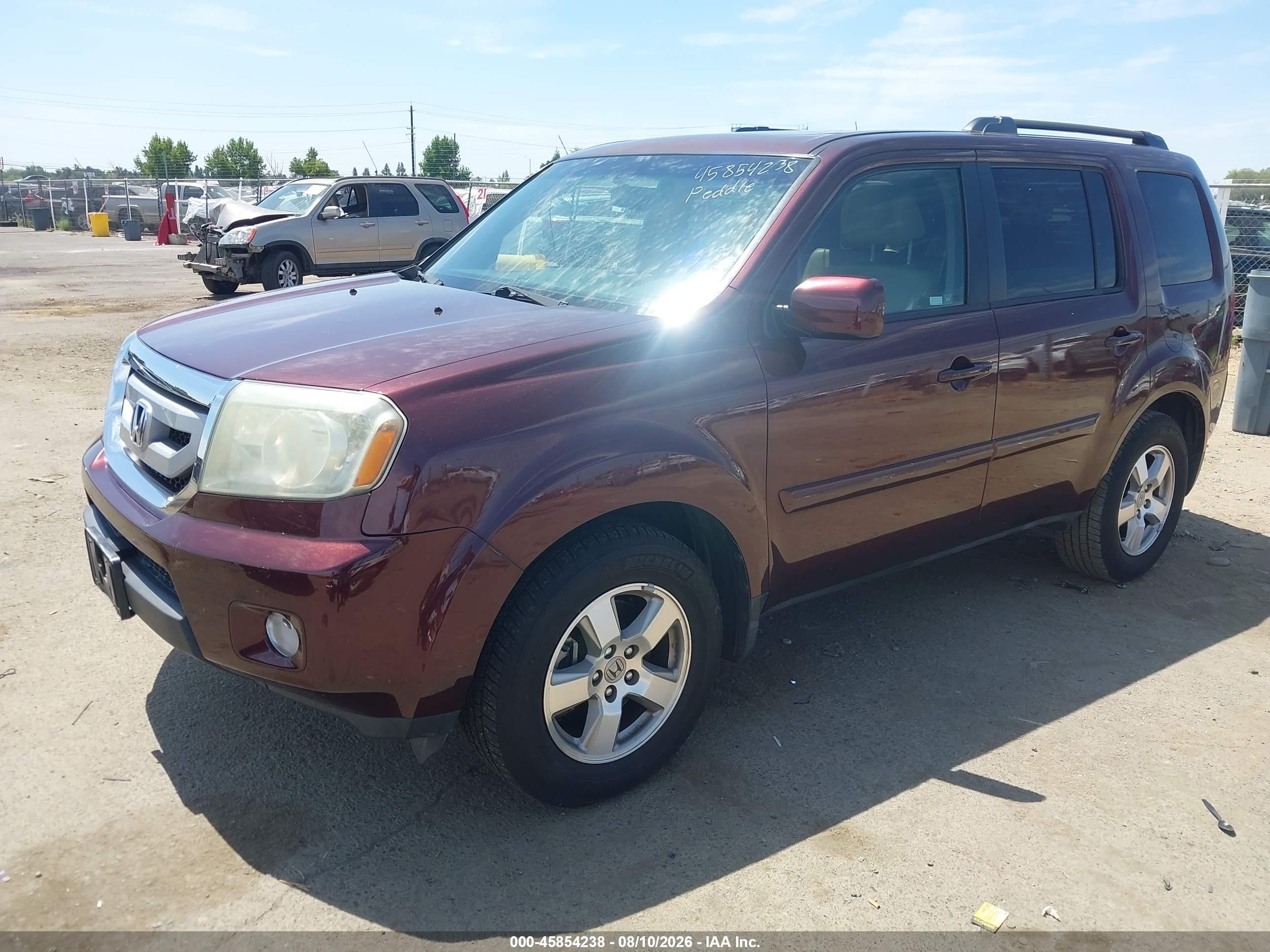2011 Honda Pilot Ex-l Maroon vin: 5FNYF4H5XBB057531