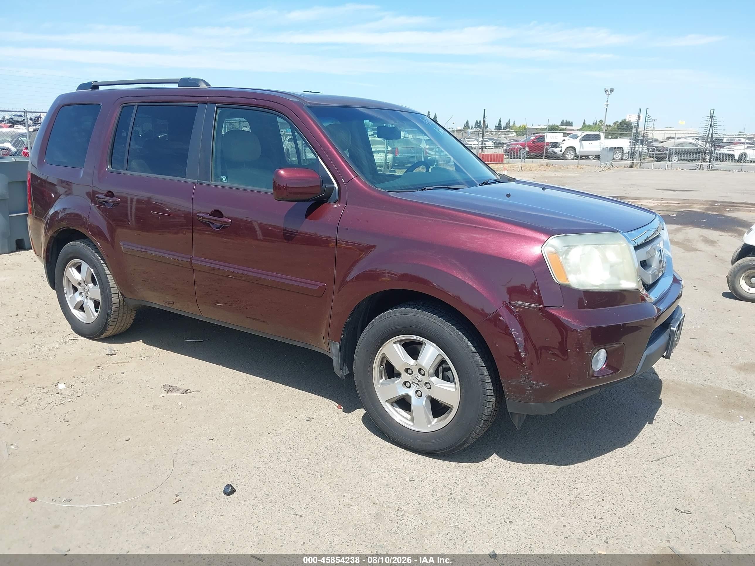 2011 Honda Pilot Ex-l Maroon vin: 5FNYF4H5XBB057531
