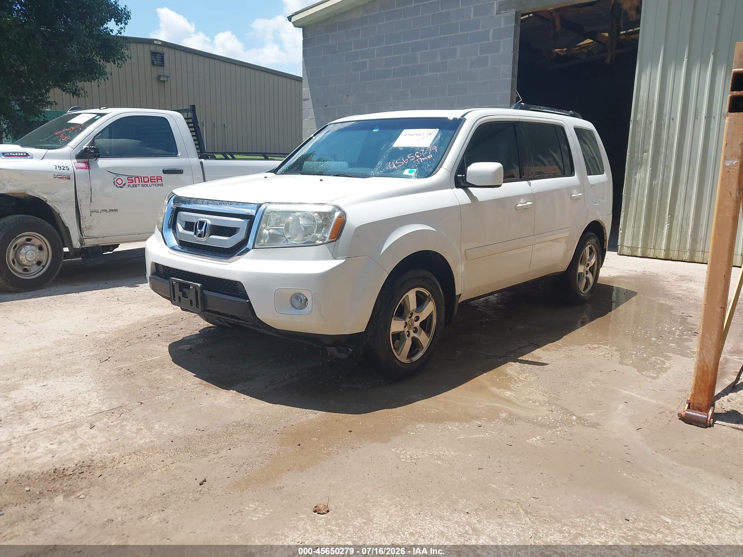 2011 Honda Pilot Ex-l White vin: 5FNYF4H5XBB075768