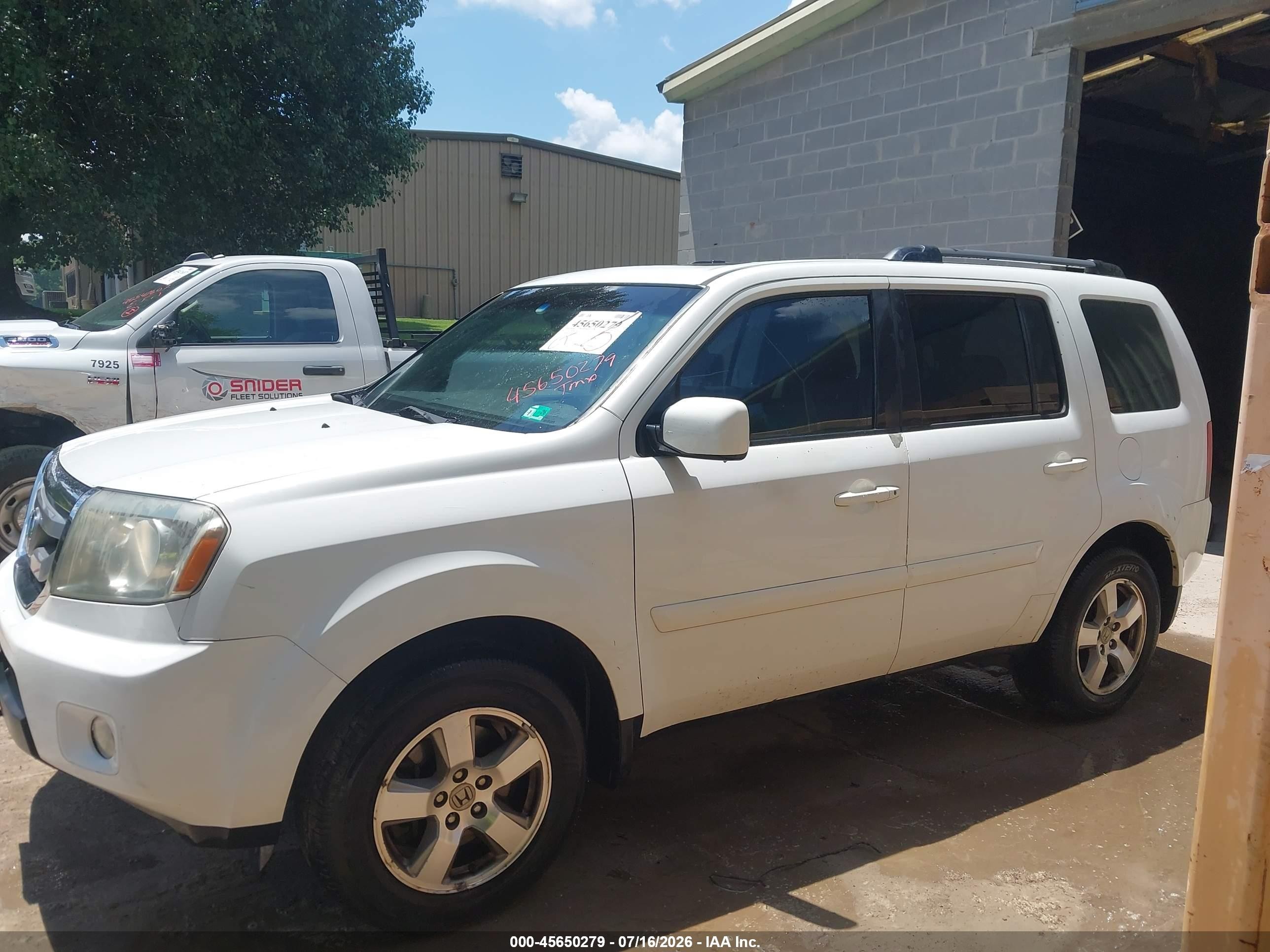 2011 Honda Pilot Ex-l White vin: 5FNYF4H5XBB075768