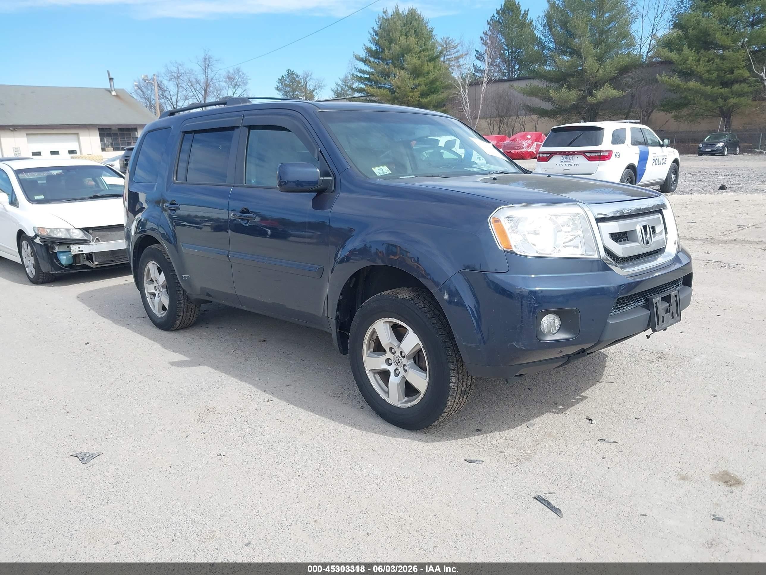 2011 Honda Pilot Ex-l Blue vin: 5FNYF4H5XBB085362