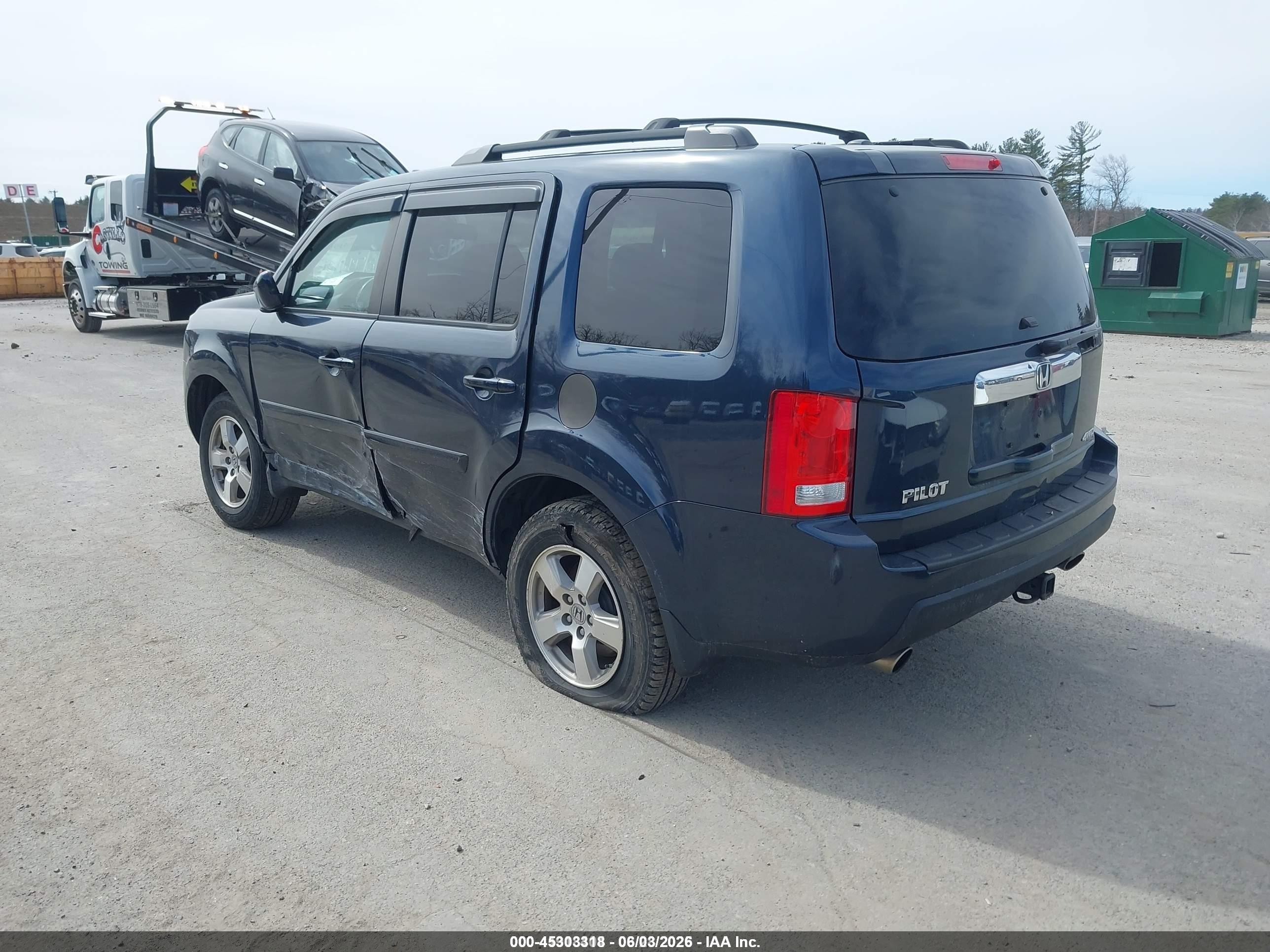 2011 Honda Pilot Ex-l Blue vin: 5FNYF4H5XBB085362