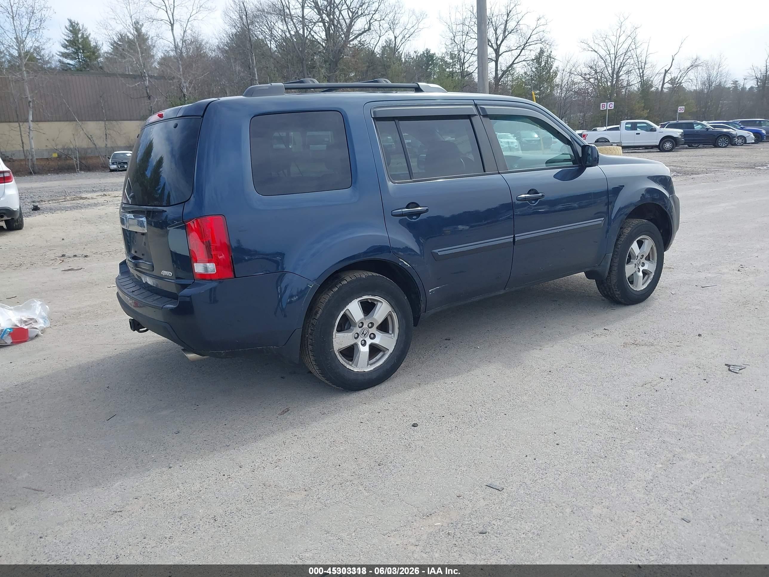 2011 Honda Pilot Ex-l Blue vin: 5FNYF4H5XBB085362