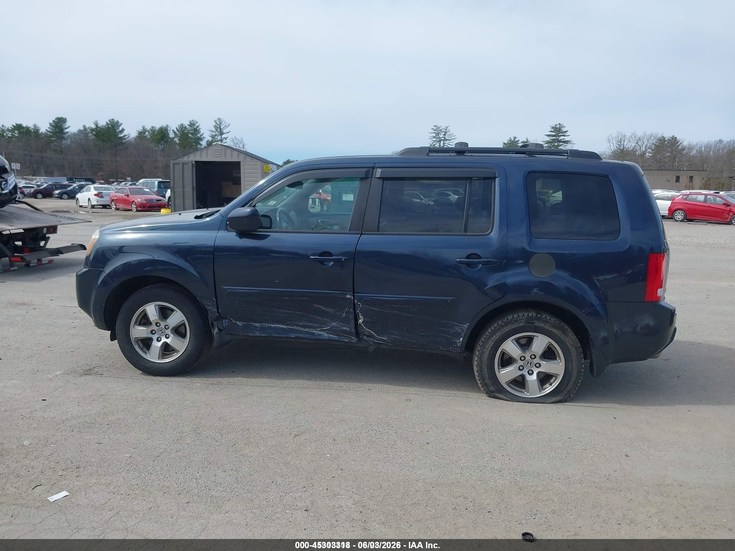 2011 Honda Pilot Ex-l Blue vin: 5FNYF4H5XBB085362